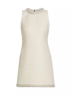 Shop Alice + Olivia Coley Embellished Tweed Minidress | Saks Fifth Avenue