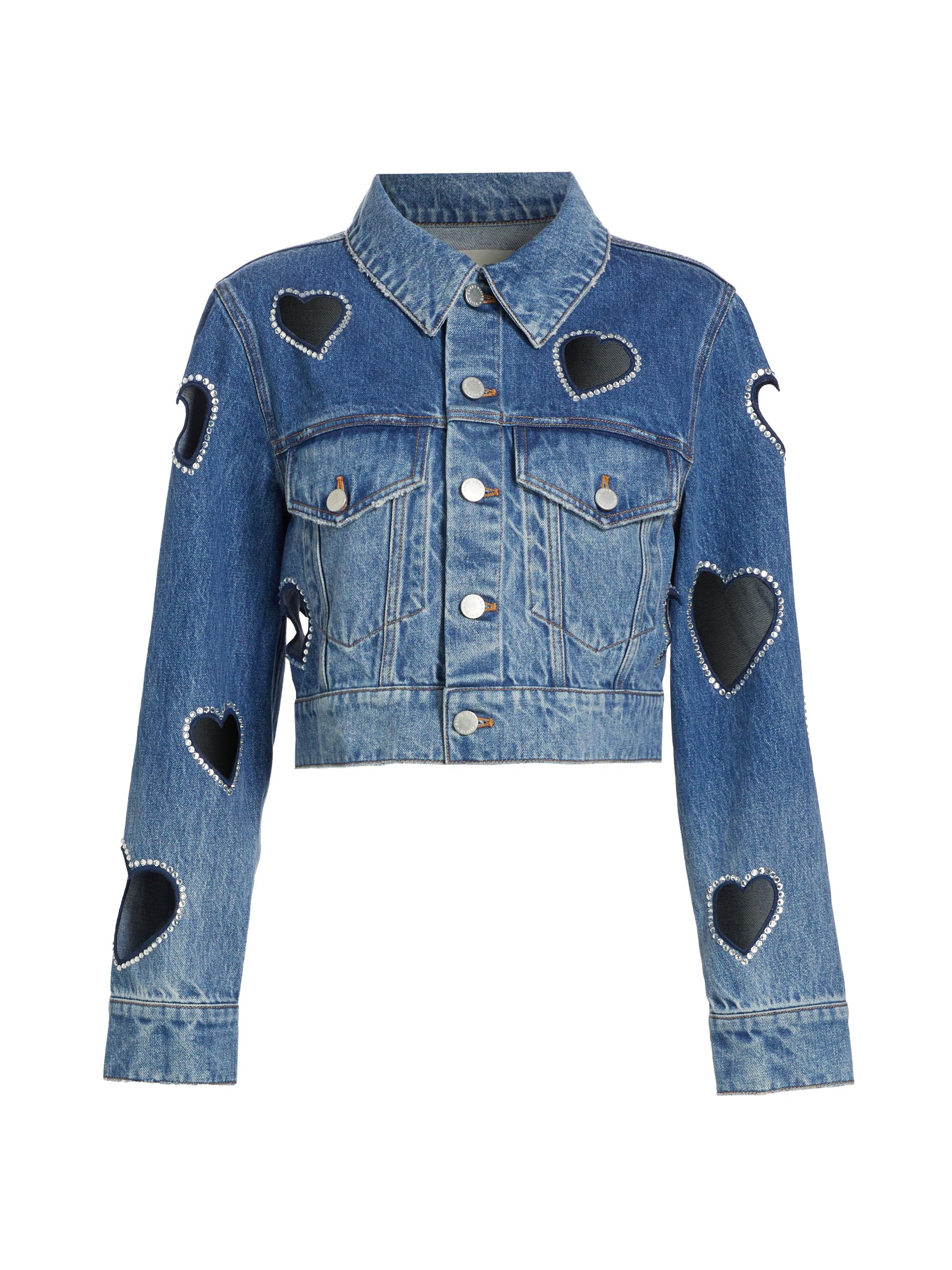 Alice + Olivia Jeff Heart Cut-Out Denim Jacket | Saks Fifth Avenue