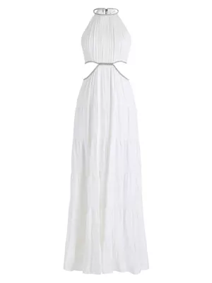 Shop Alice + Olivia Myrtice Halter Maxi Gown | Saks Fifth Avenue