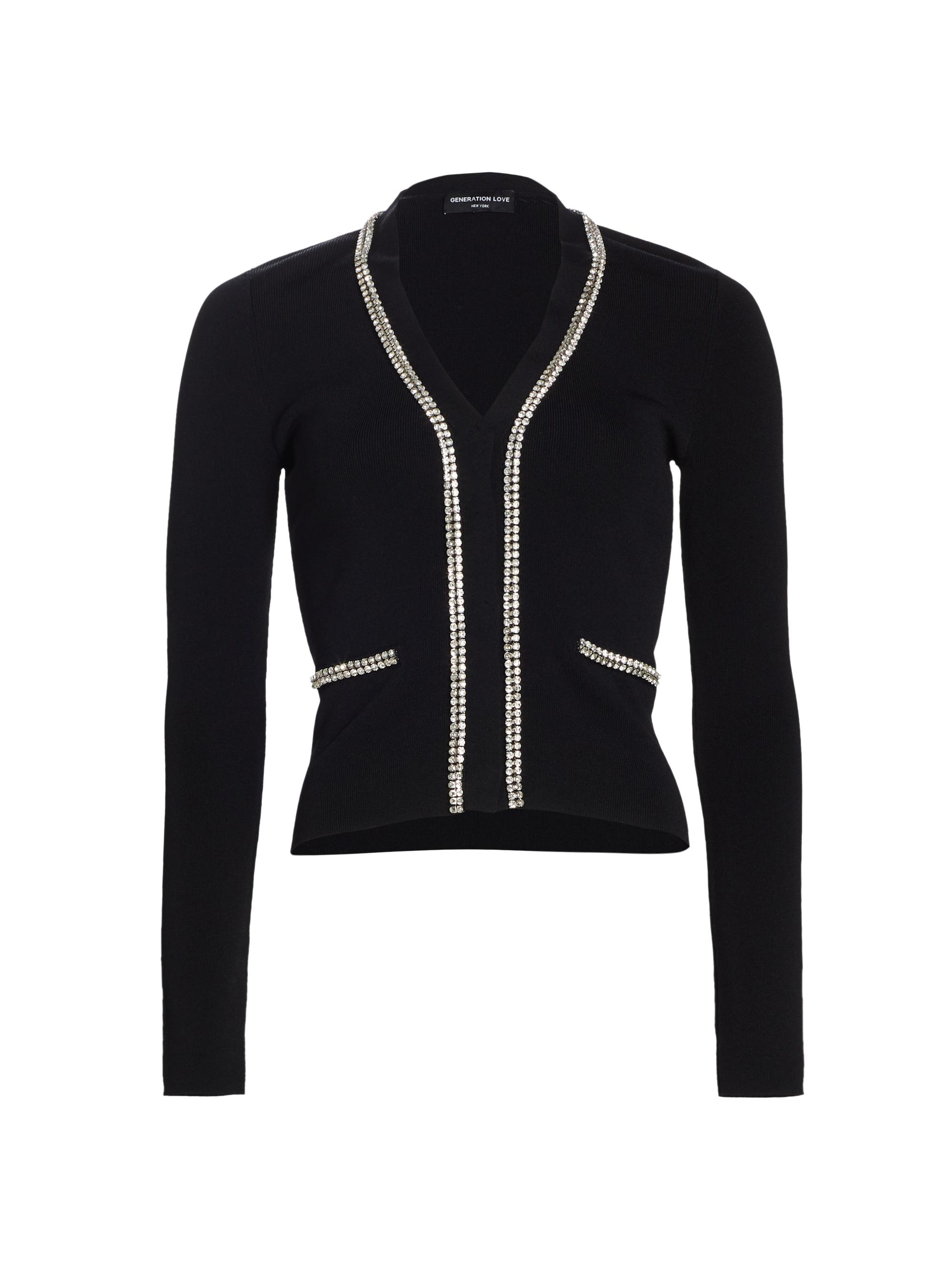 Generation Love Women's Leanna Diamente Cardigan - Black