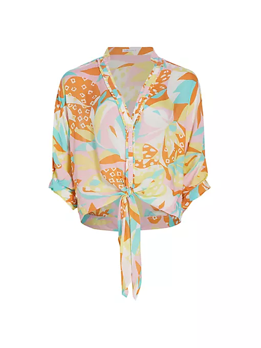 Poupette St Barth - Azia Floral Tie-Front Shirt