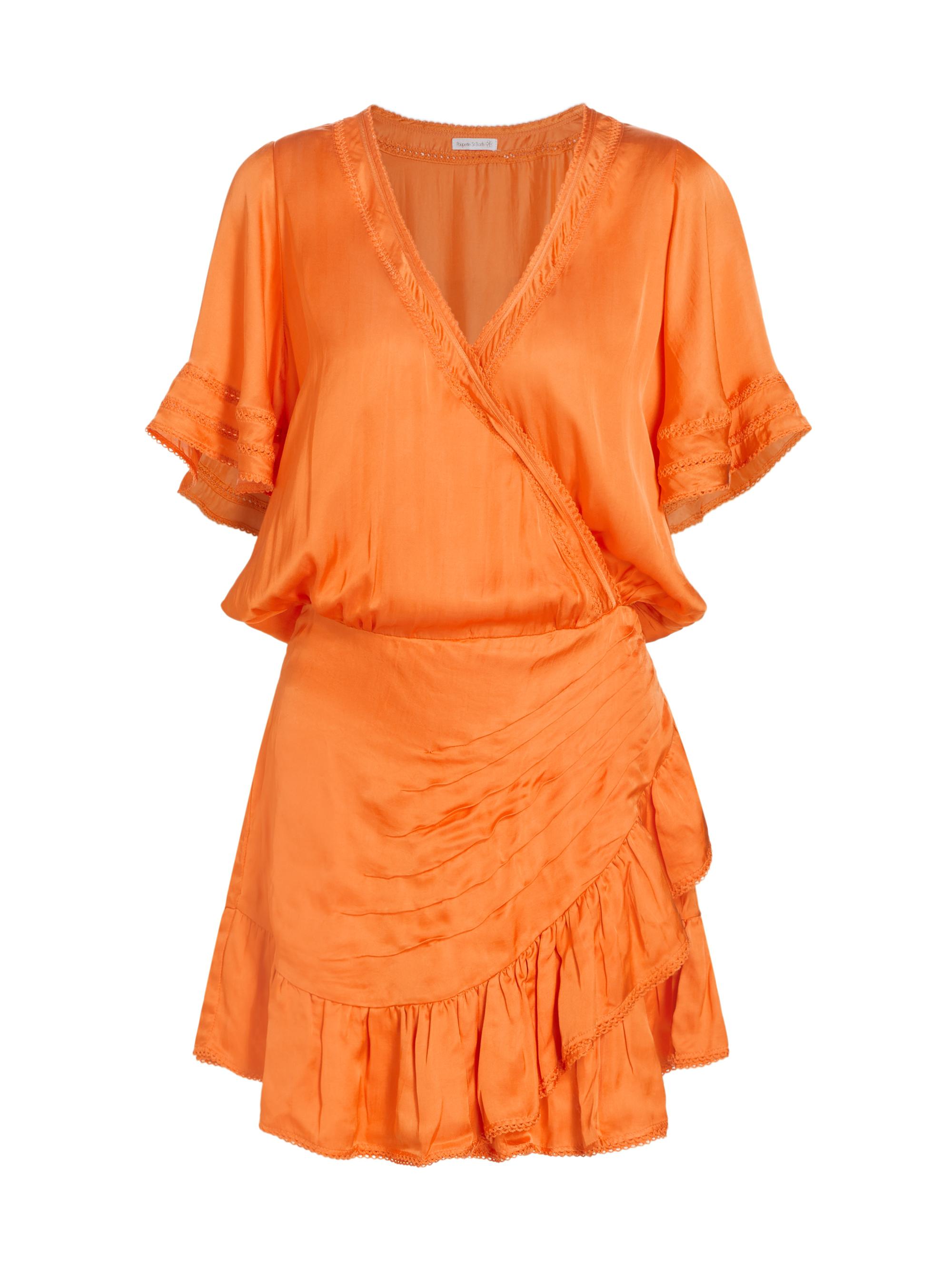 Poupette St Barth Women's Mabelle Ruffled Short-Sleeve Minidress - Yellow Melon