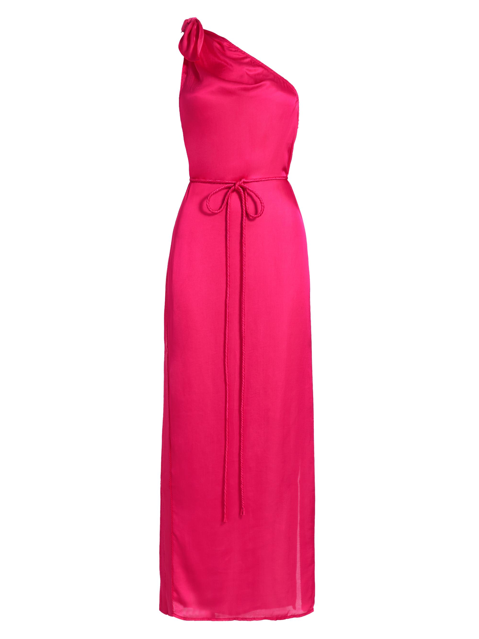 Poupette St Barth Women's Isabelle Asymmetric Satin Dress - Pink