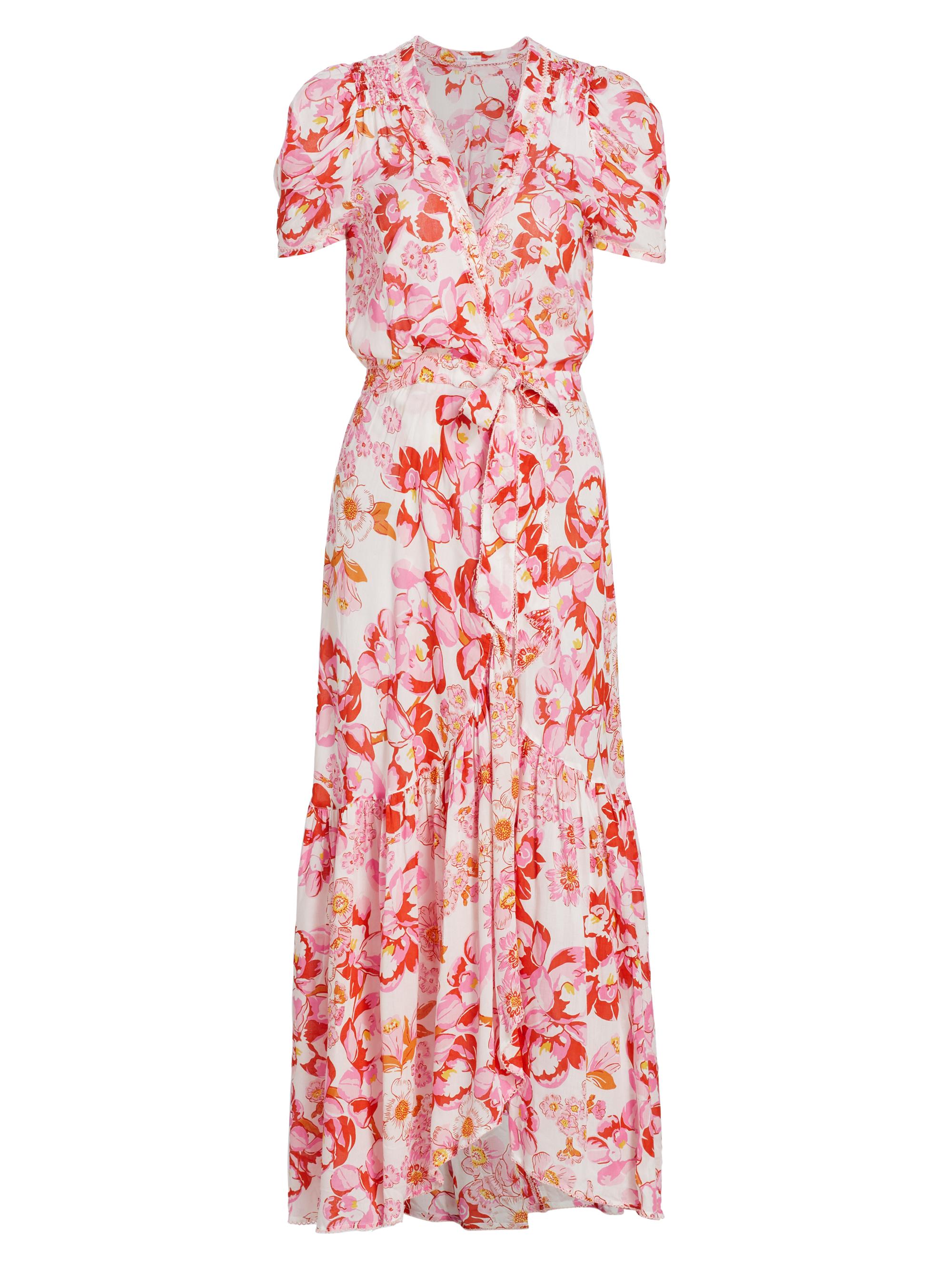 Poupette St Barth Women's Baba Floral Wrap Midi Dress - Pink Cattleya
