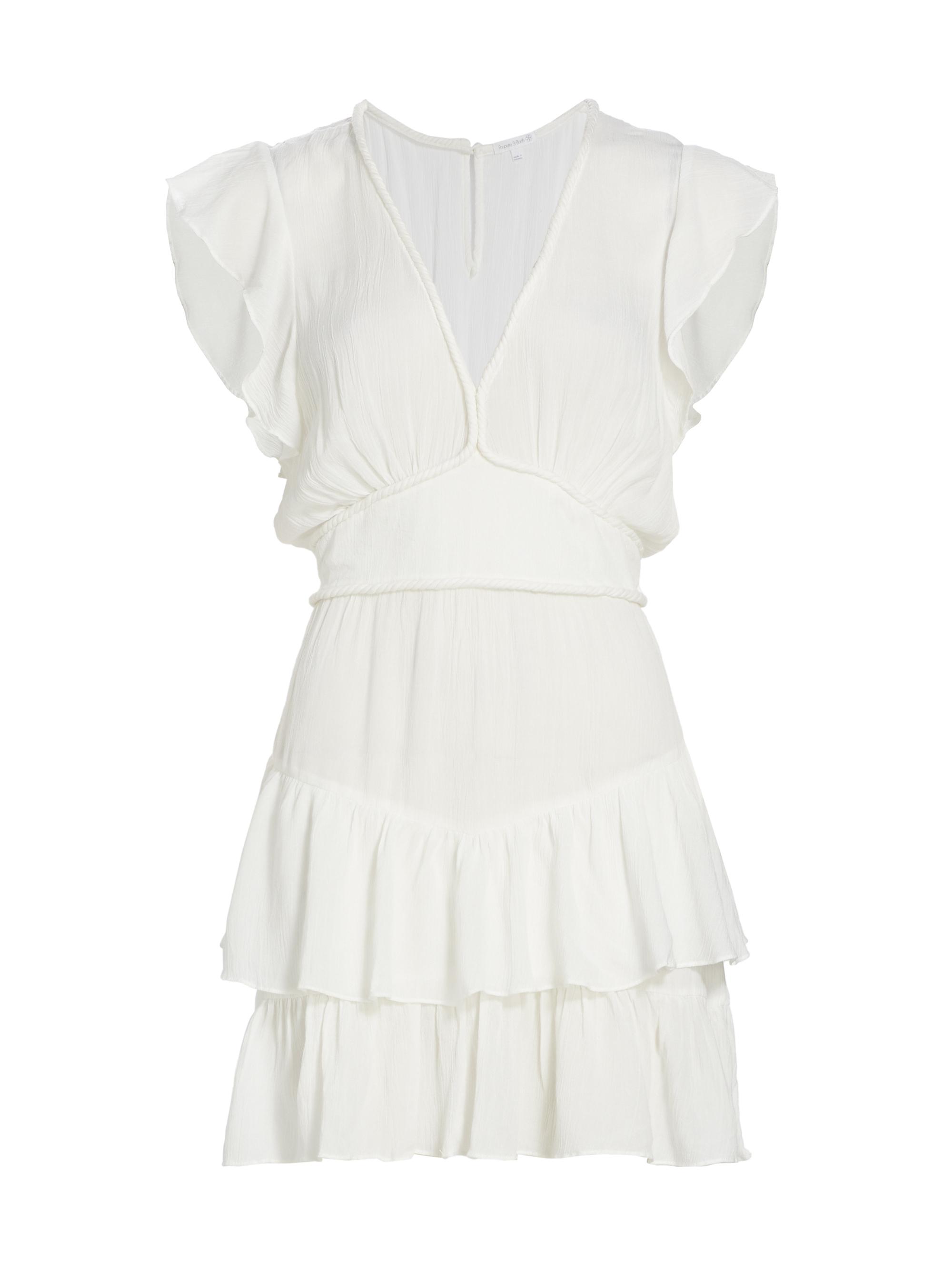 Poupette St Barth Women's Genny Crinkled Fit-And-Flare Minidress - White