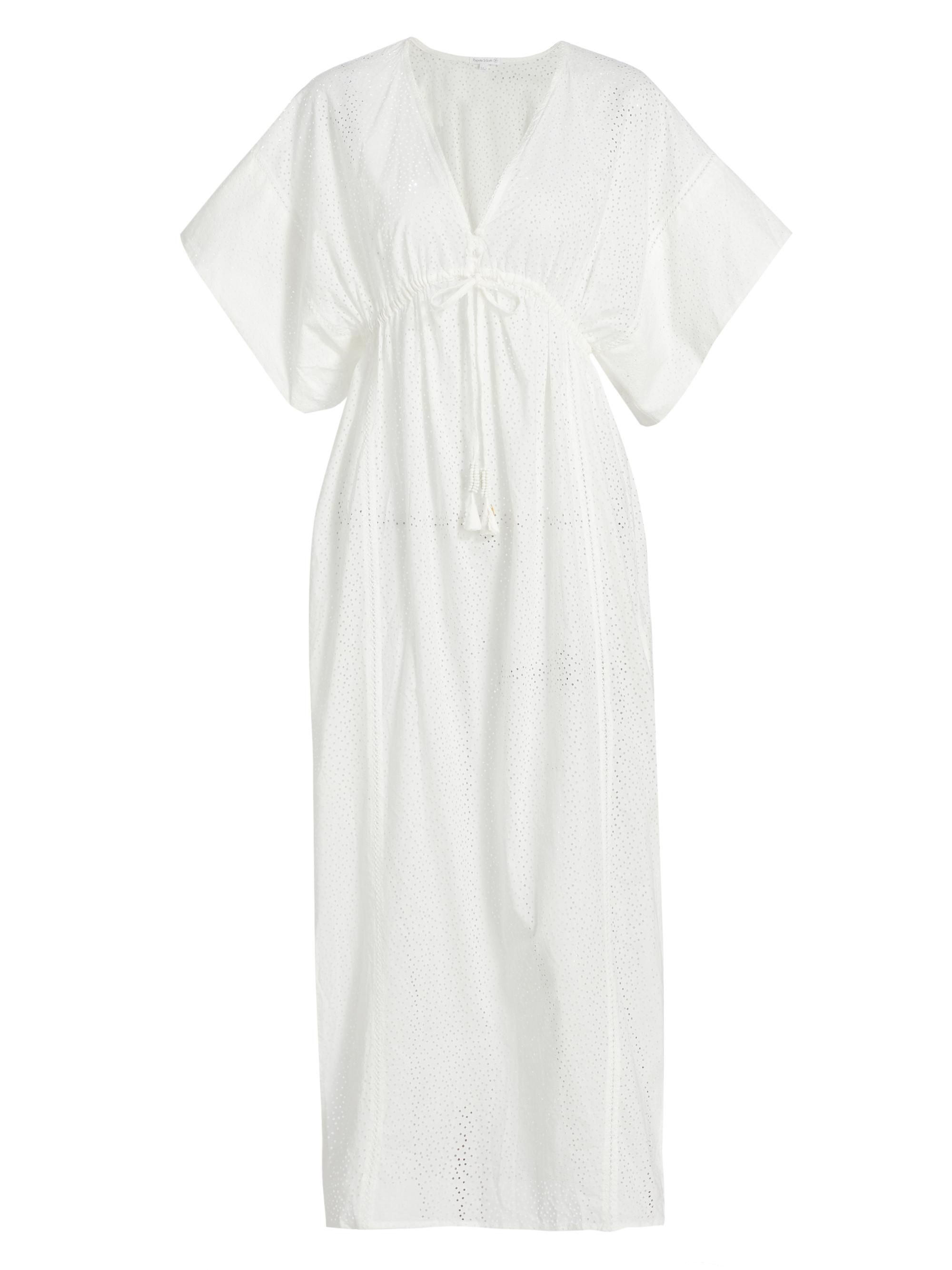 Poupette St Barth Women's Amaya Cotton Laser-Cut Kaftan - White Lasercut
