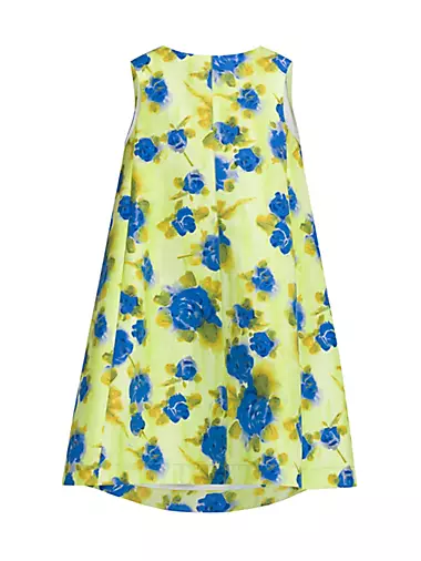 A-Line Floral Cotton Midi-Dress
