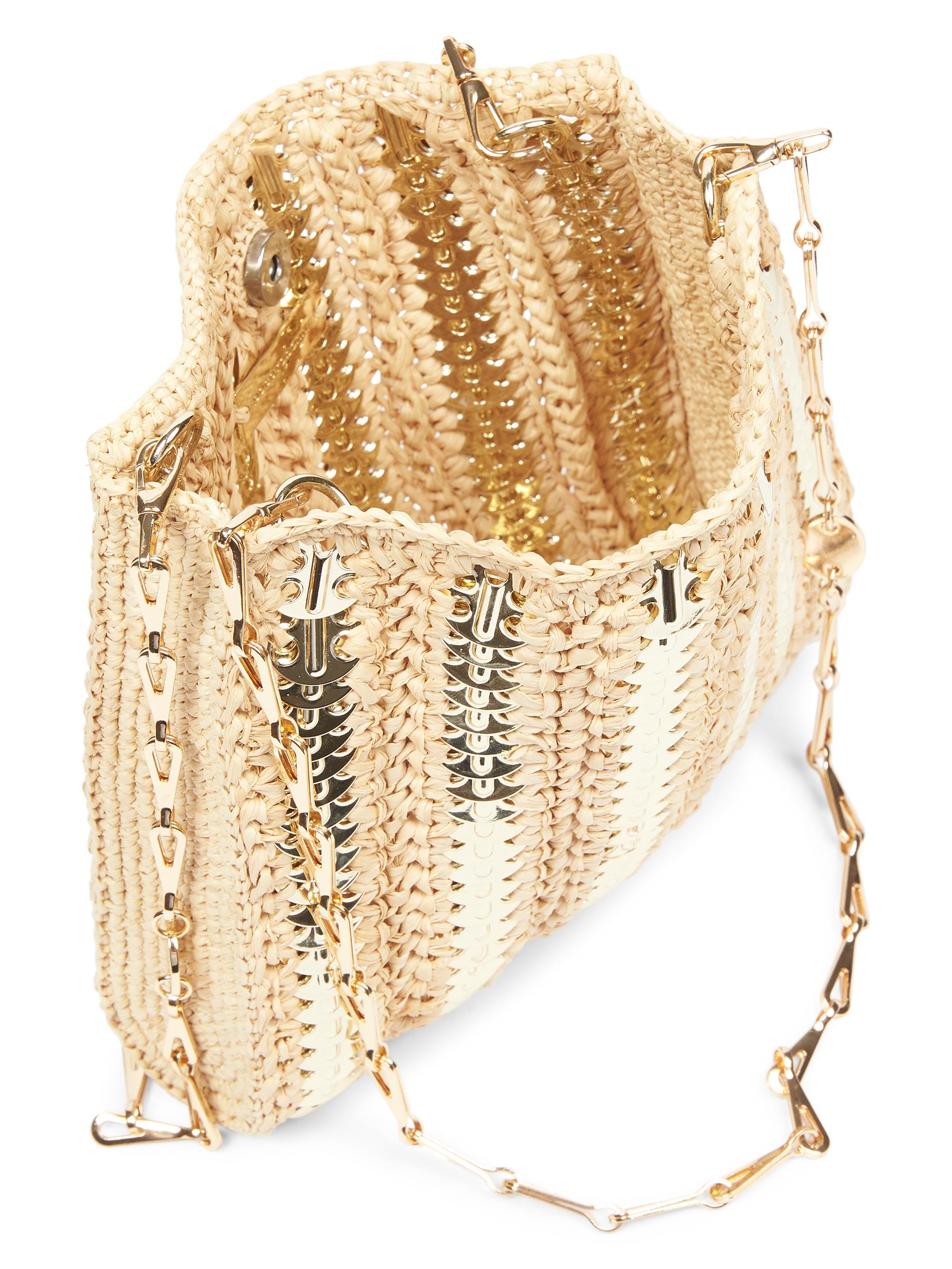 パコラバンヌpaco rabanne ゴールドメタル ラフィア バケット バッグ Rabanne Raffia & Metal Disc Shoulder Bag | Saks Fifth Avenue