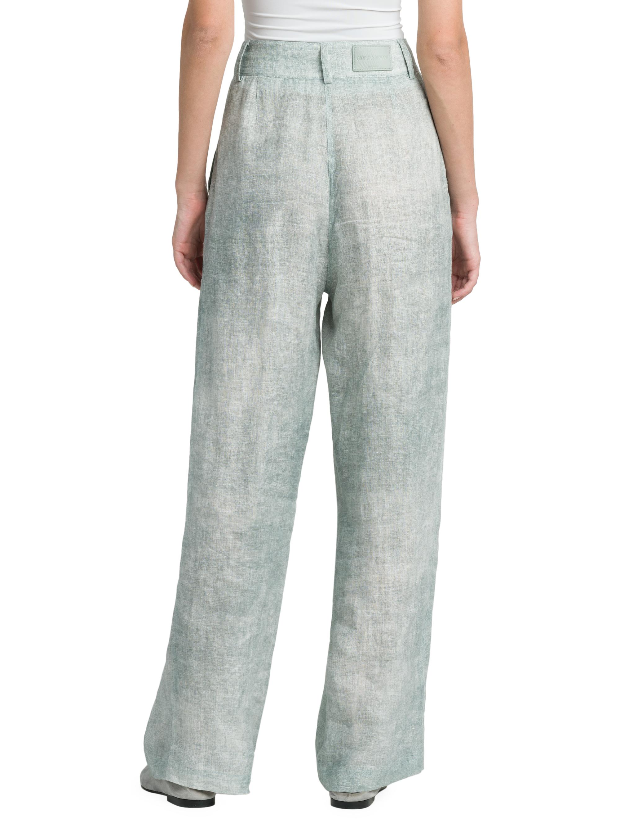 Giorgio Armani Pleated Wide-Leg Linen Pants | Saks Fifth Avenue