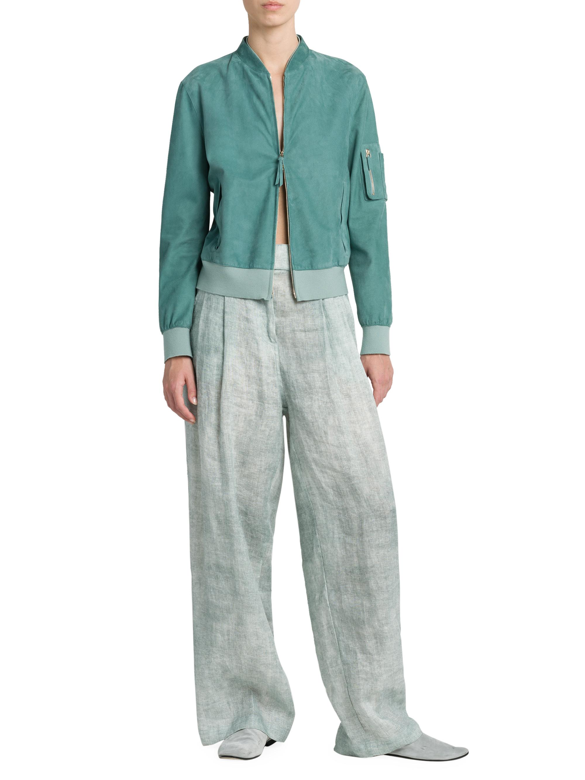 Giorgio Armani Pleated Wide-Leg Linen Pants | Saks Fifth Avenue