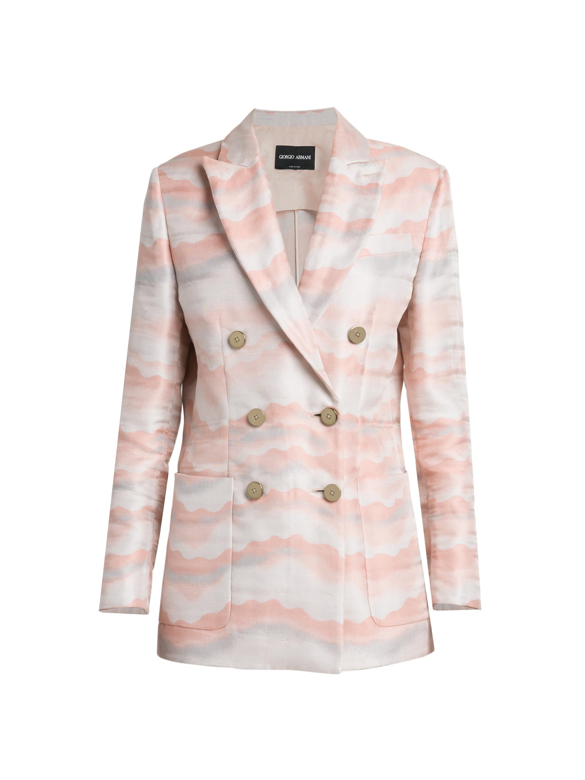 Giorgio Armani Women's Double-Breasted Jacquard Jacket - Printed