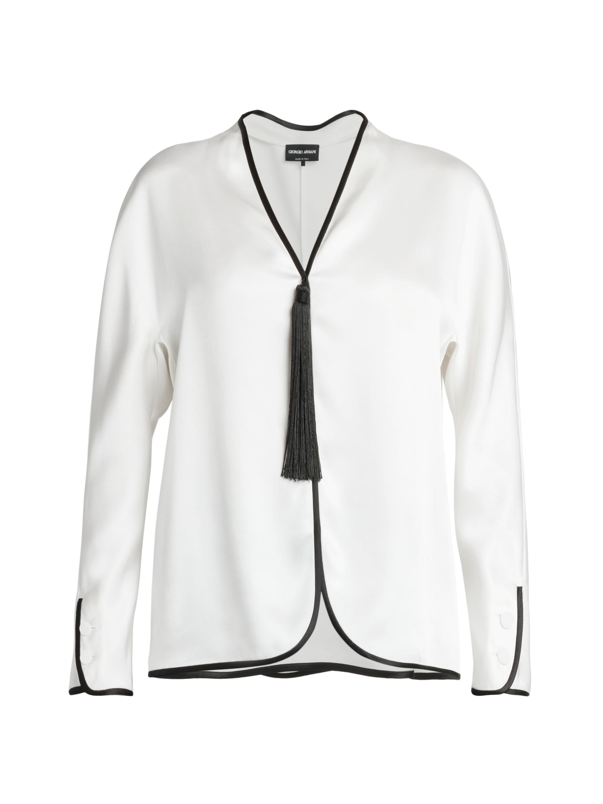 Giorgio Armani Women's Tassel-Embellished Silk Jacket - White