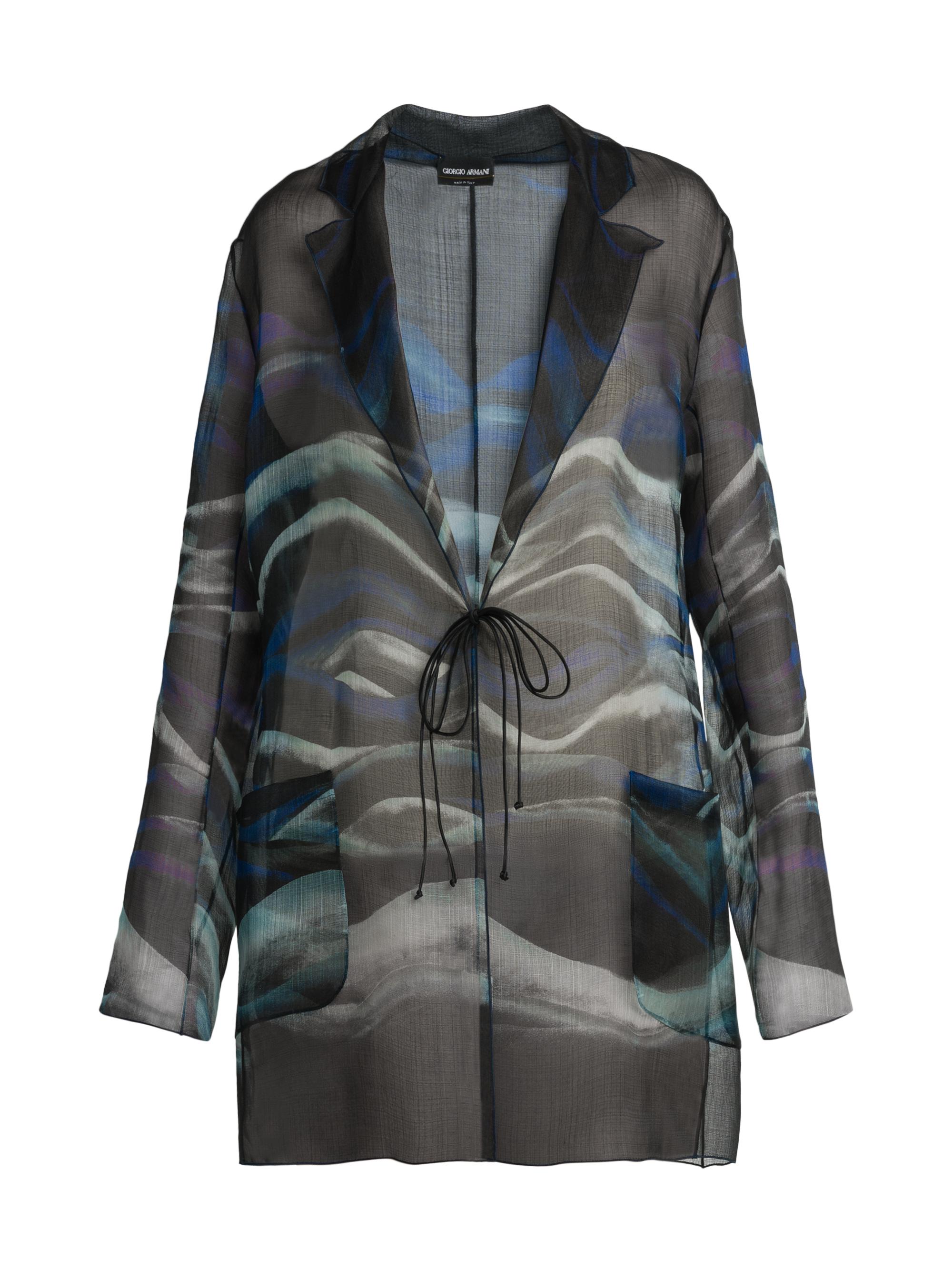 Giorgio Armani Women's Tie-Front Silk Jacket - Printed