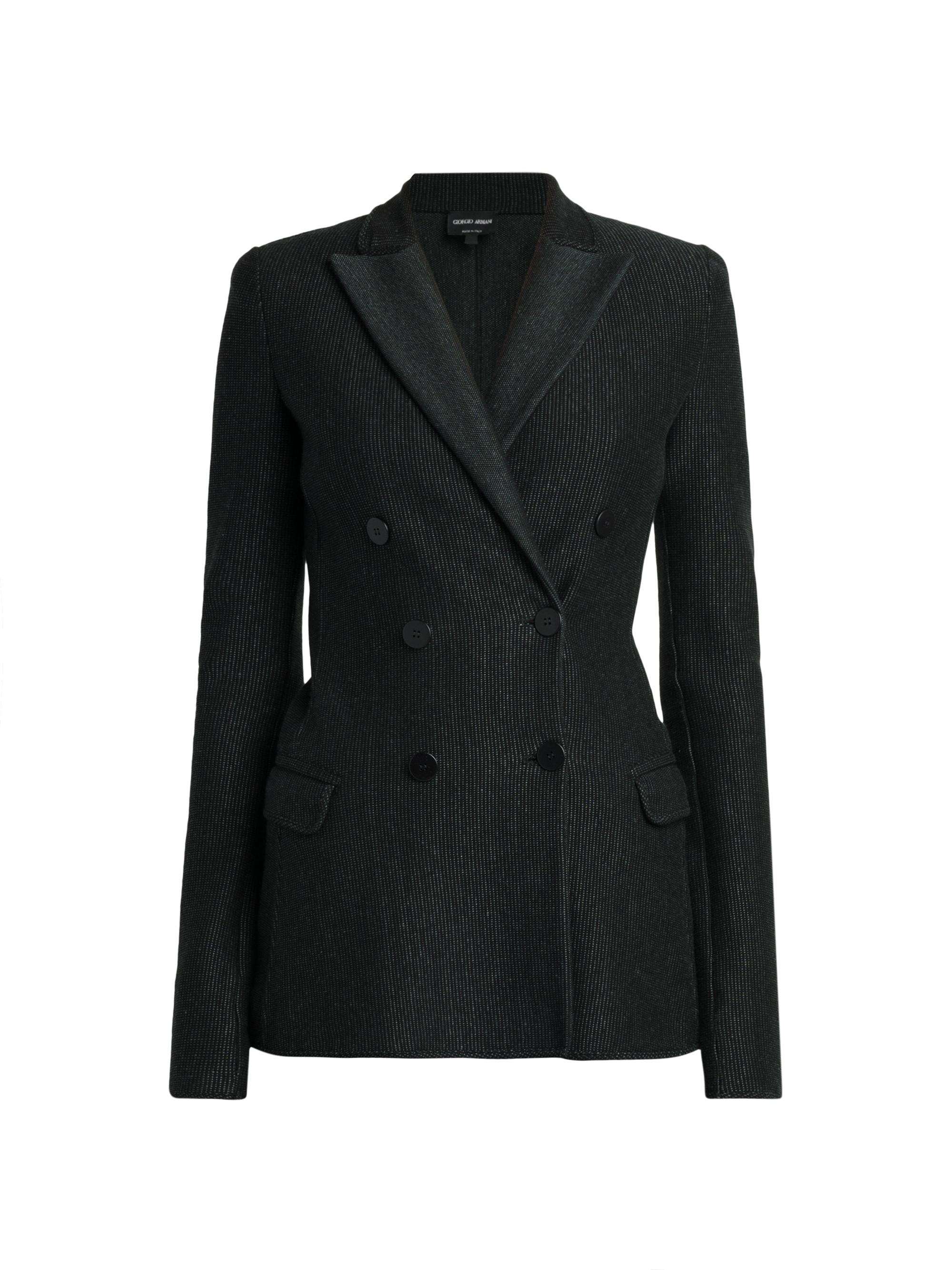Giorgio Armani Women's Double-Breasted Jersey Jacket - Black