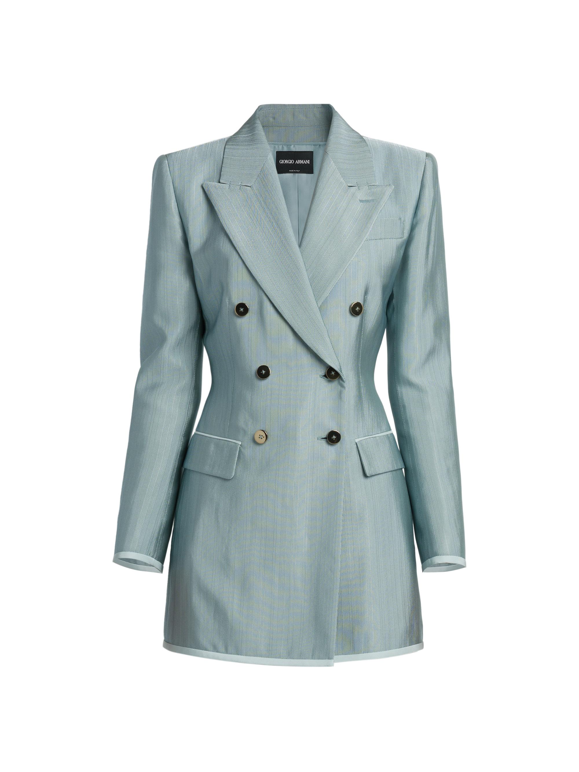 Giorgio Armani peak-lapels linen blazer - Green