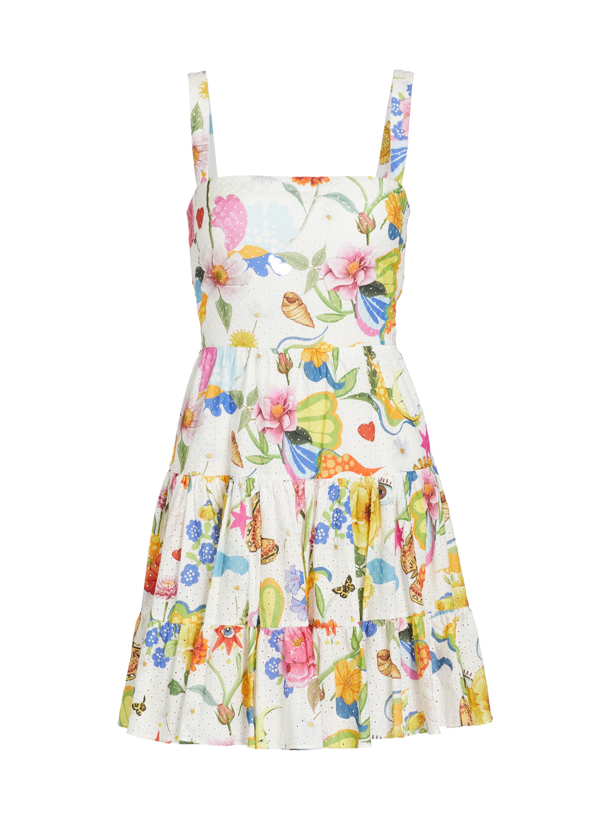 Borgo de Nor Women's Freddie Floral Eyelet Cotton Minidress - Juayua White