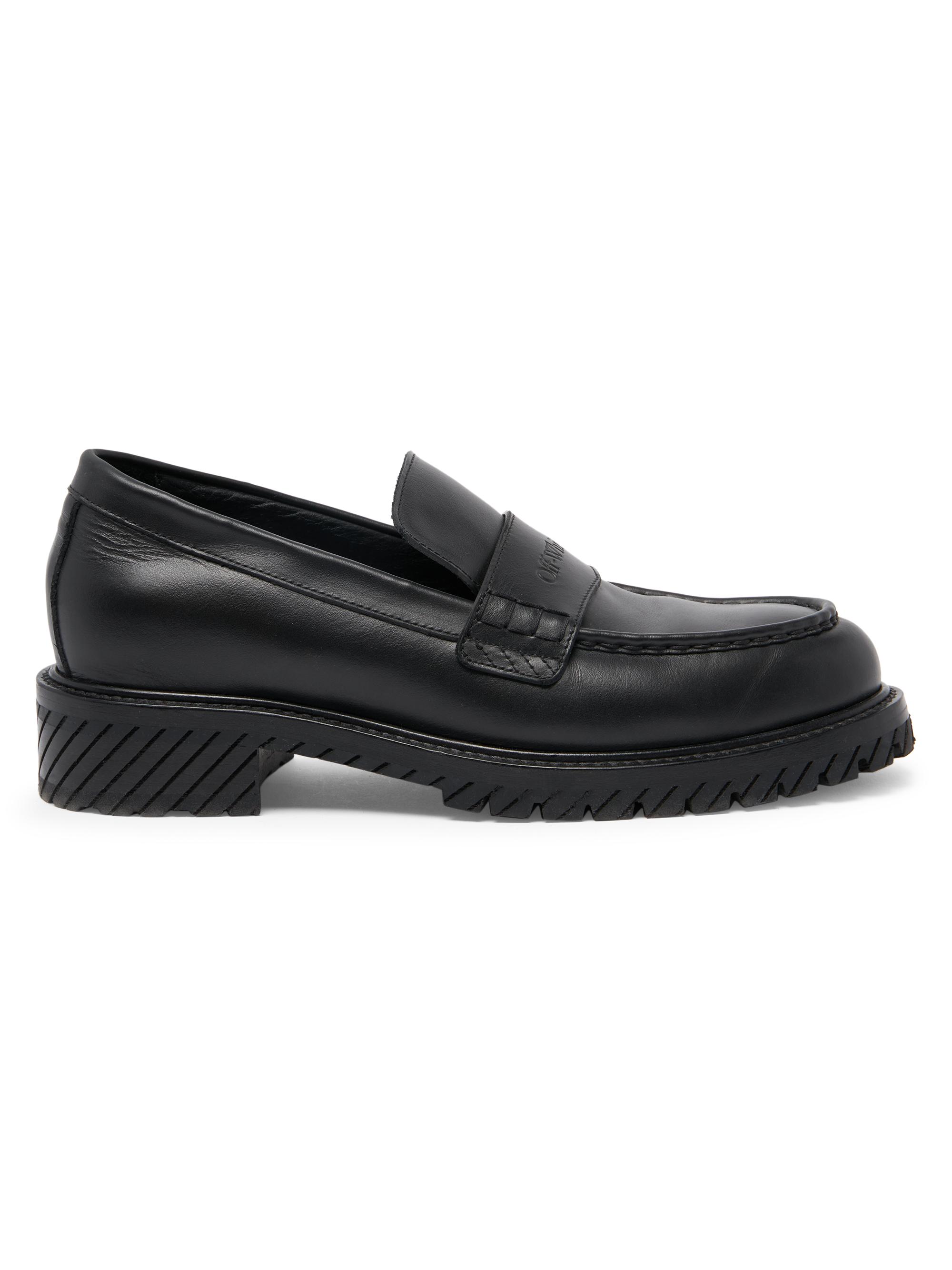 Off-White Men's Leather Military Loafers - Black