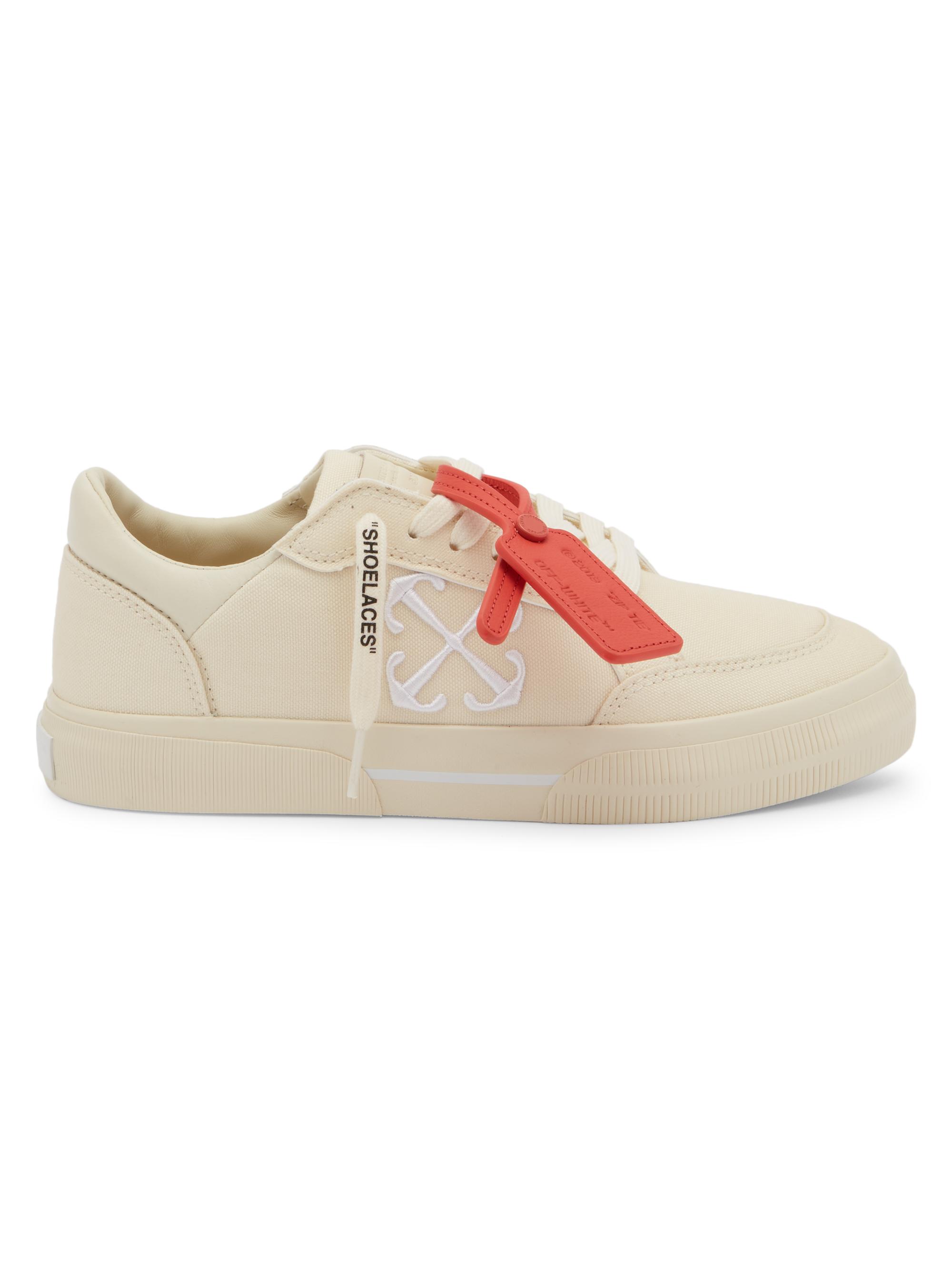 Off-White Women's New Low Vulcanized Canvas Sneakers - Angora White