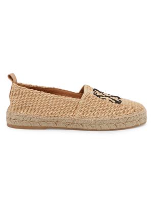 Off-White Beige Raffia Arrow Espadrilles