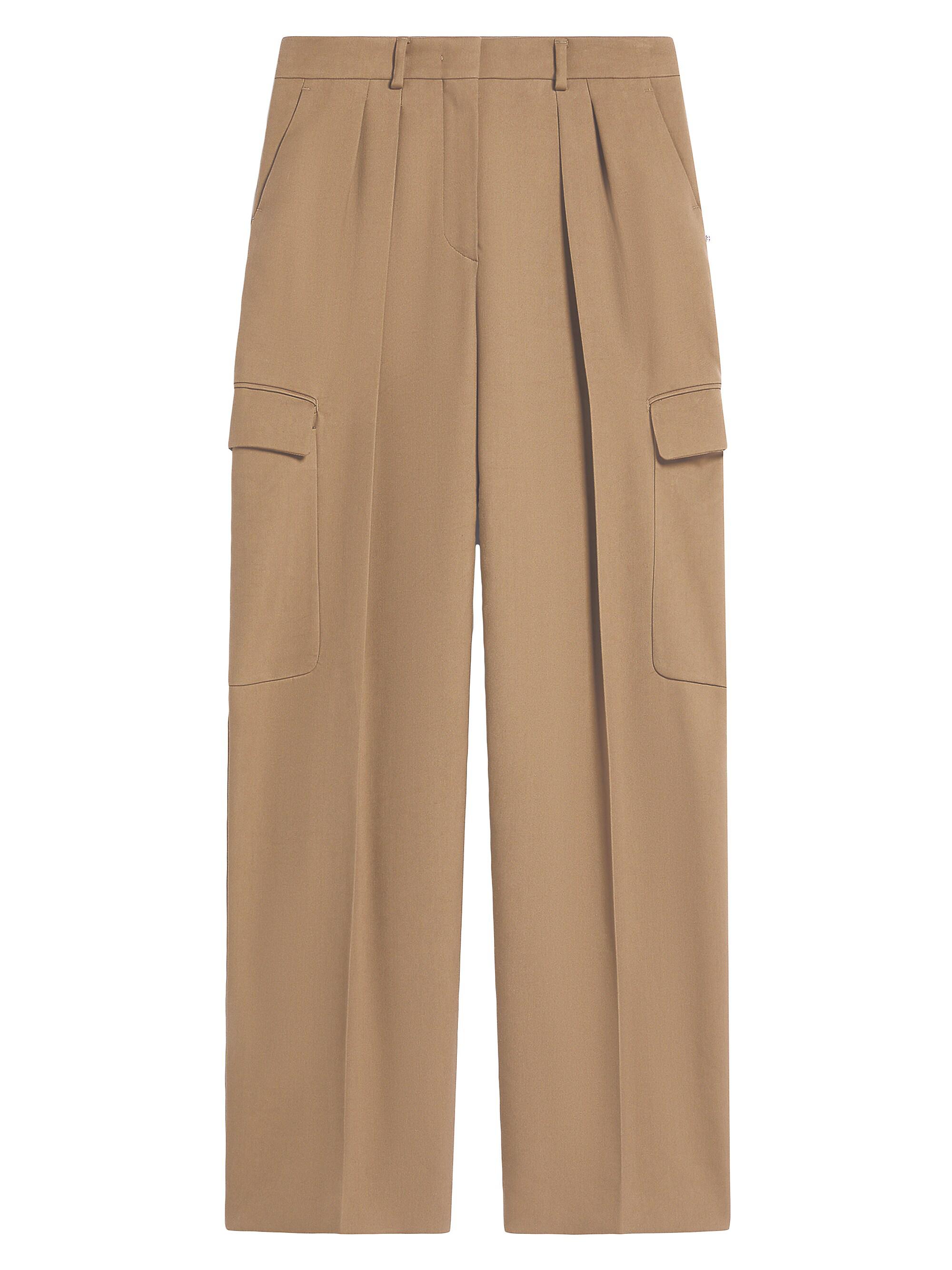 Sportmax Women's Oversized Cotton-Blend Cargo Trousers - Beige