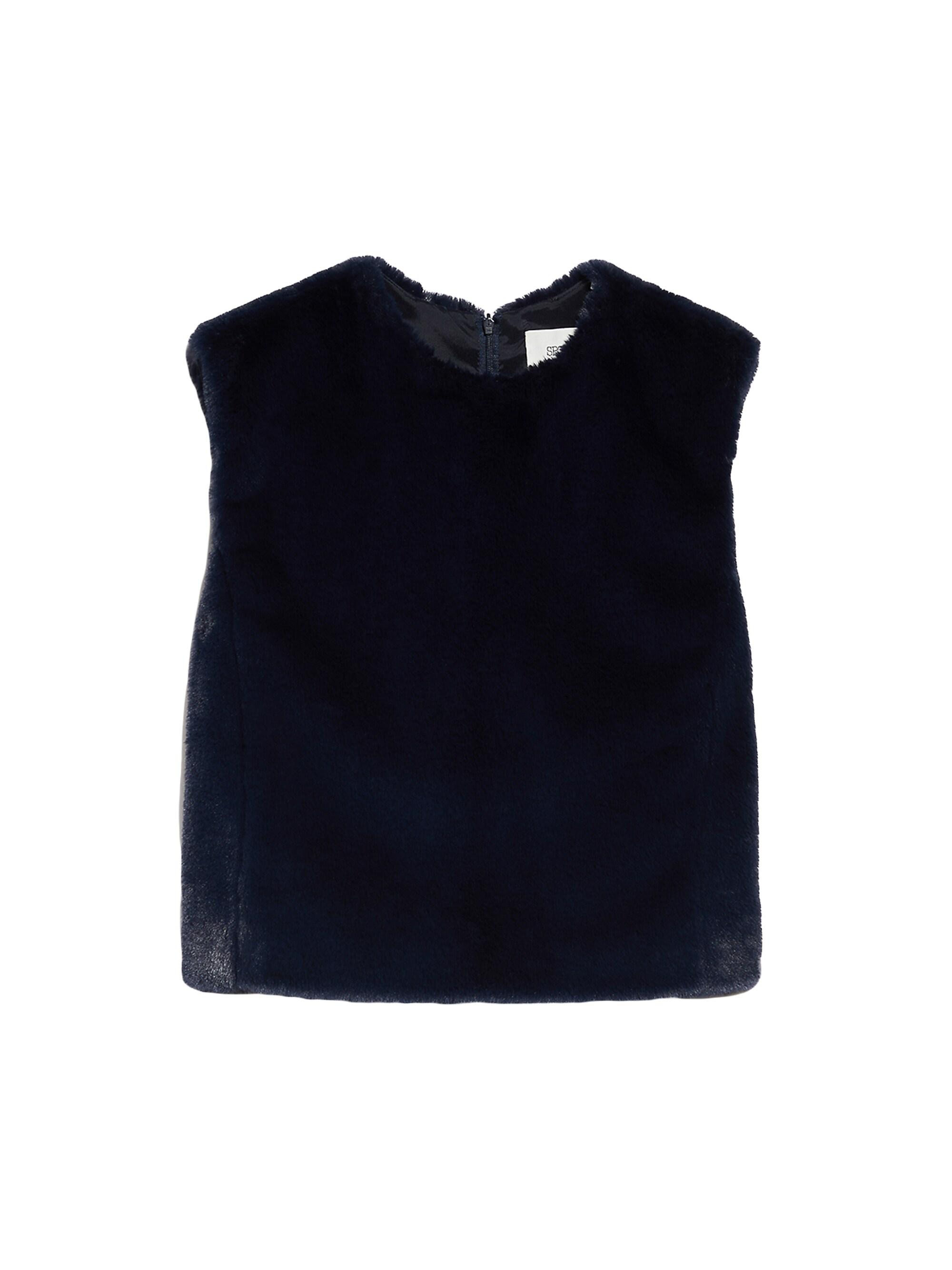 Sportmax Women's Sleeveless Faux Fur Top - Midnight Blue