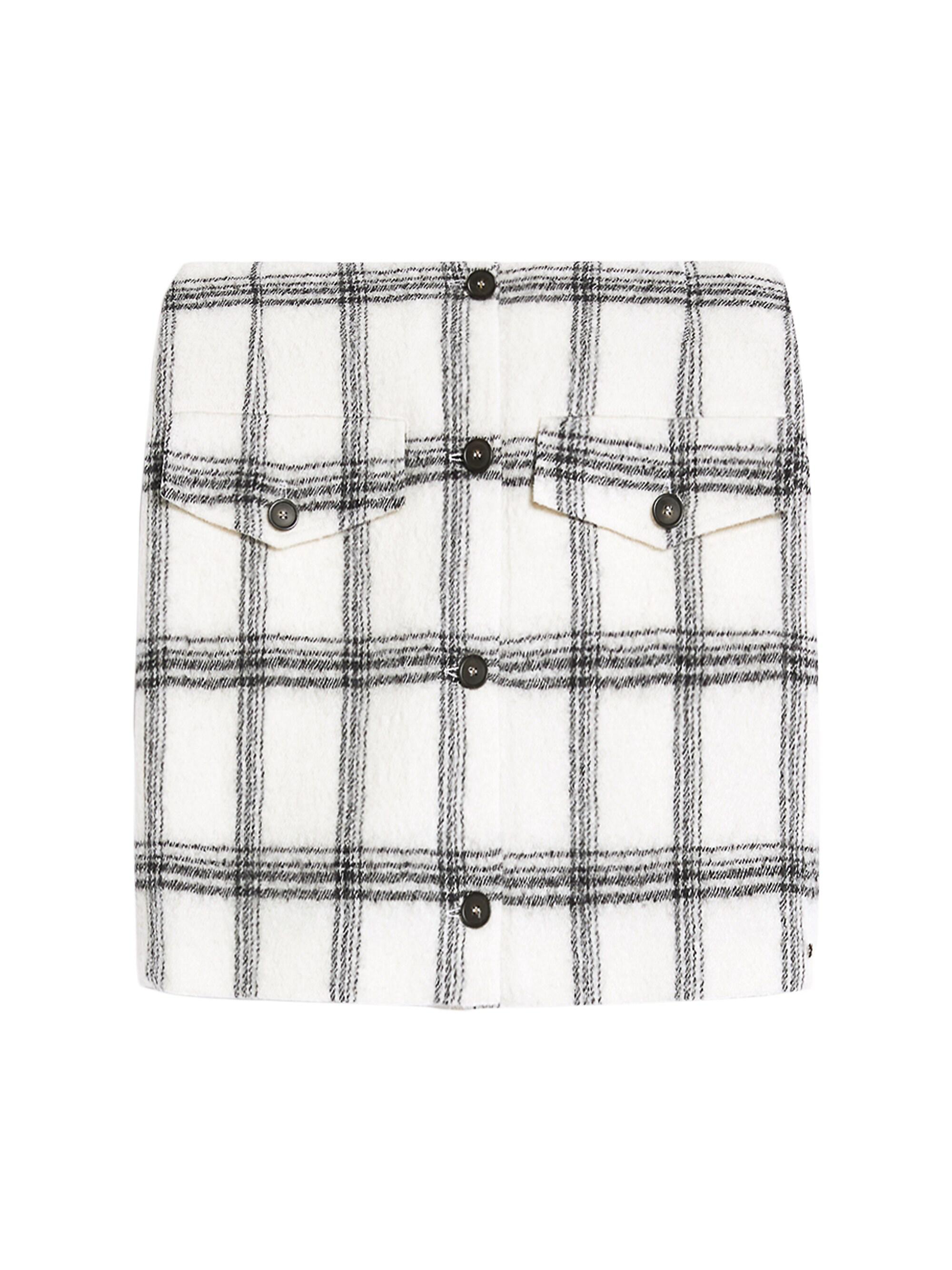 Sportmax Women's Plaid Wool Miniskirt - White