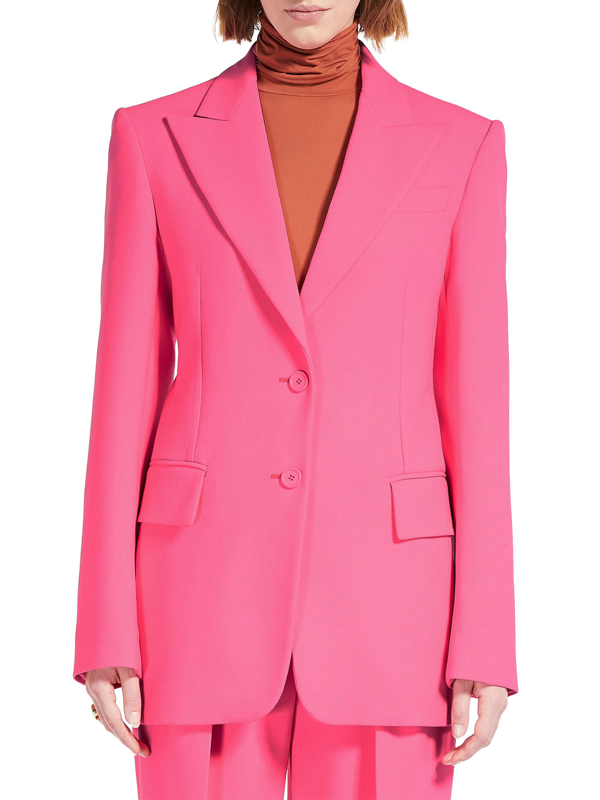 Sportmax Women's Structured Stretch-Wool Jacket - Fuchsia