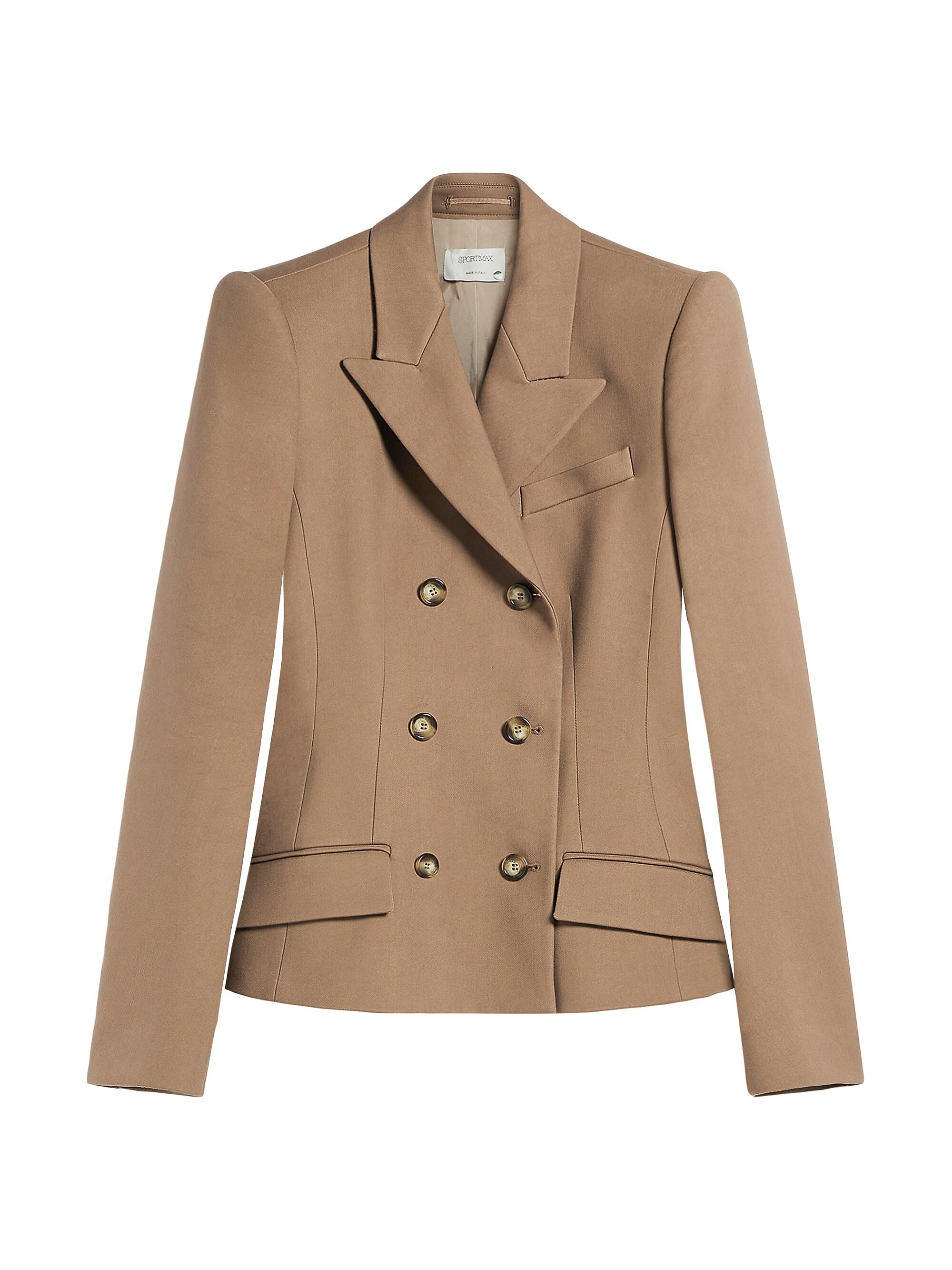 Sportmax Women's Double-Breasted Fitted Jacket - Beige