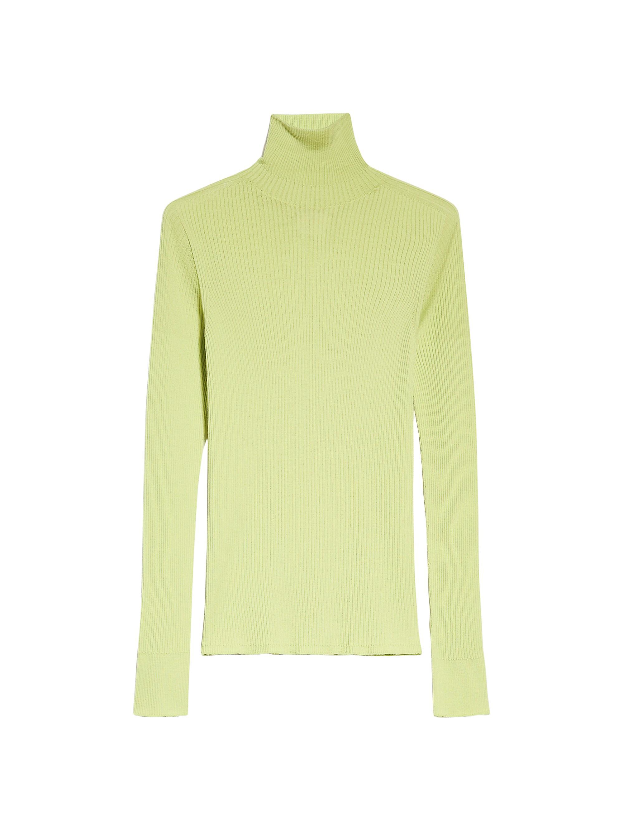 Sportmax Women's Ribbed Wool Turtleneck Blouse - Lime