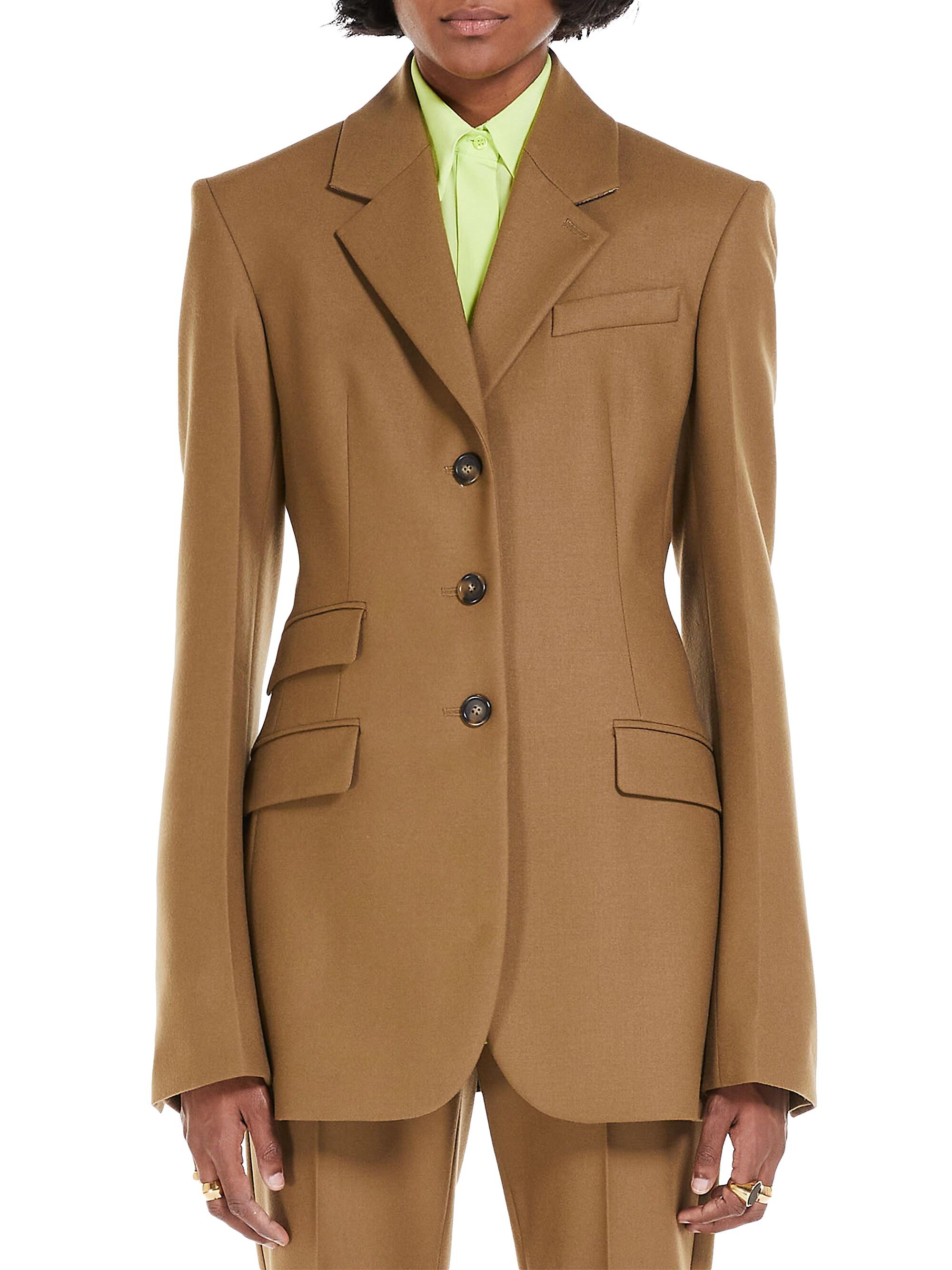 Sportmax Women's Three-Button Flannel Jacket - Khaki