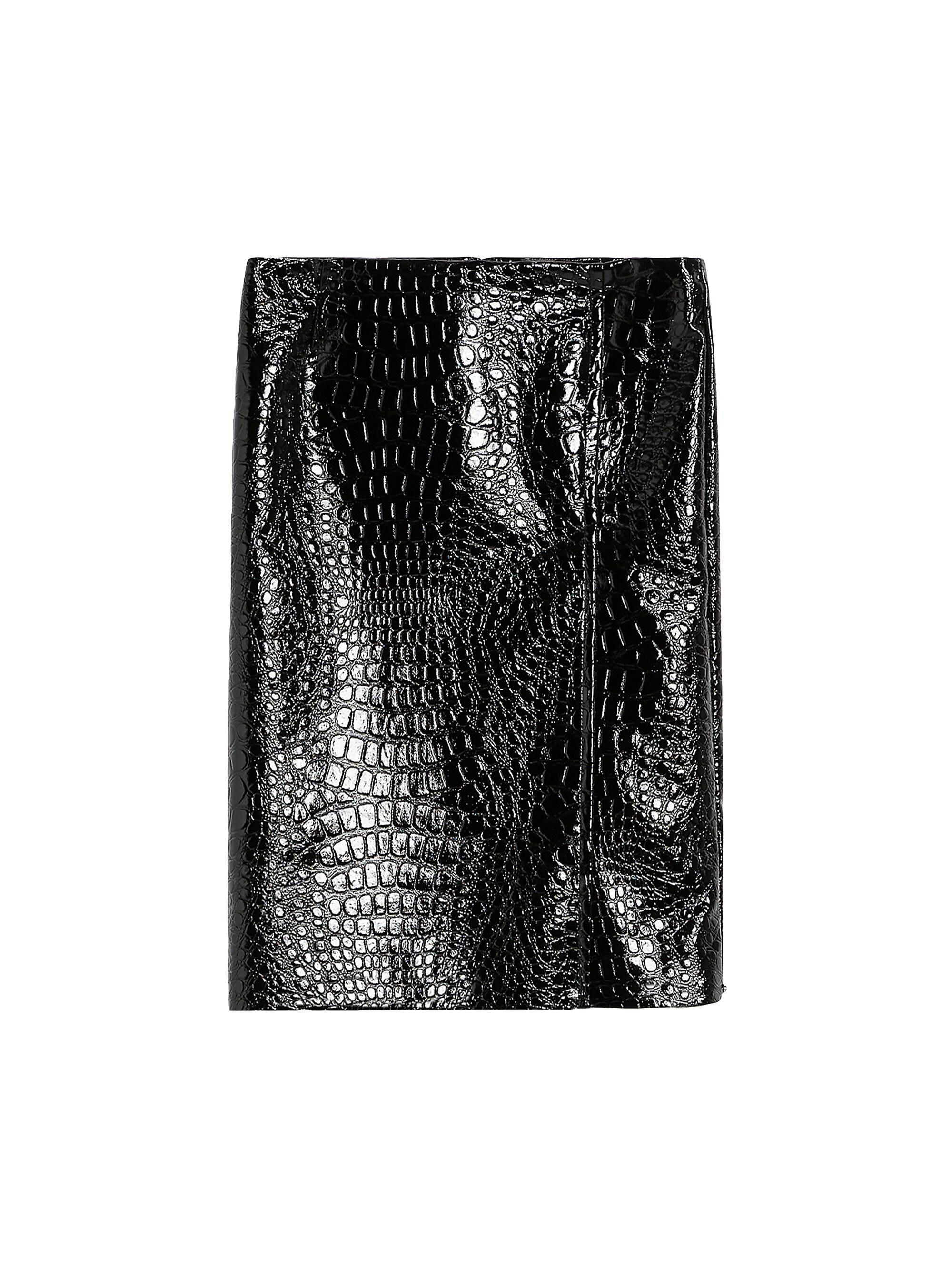 Sportmax Women's Croc-Embossed Faux Leather Pencil Skirt - Black