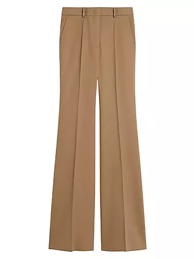 Romagna high-rise wool-blend straight pants in pink - Sportmax