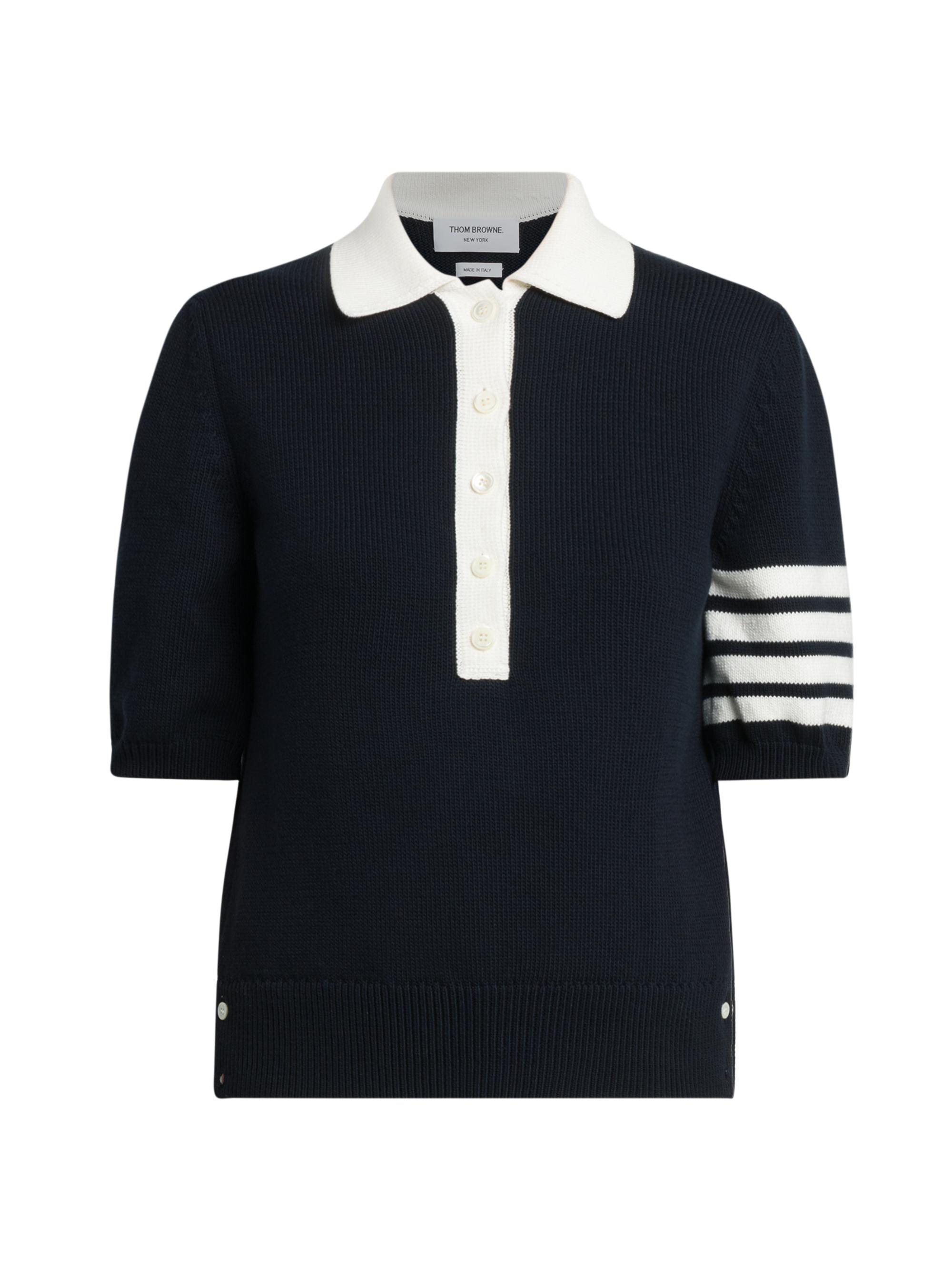 Thom Browne Hector Intarsia-Knit Polo Top | Saks Fifth Avenue
