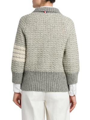 Thom Browne Fun-mix Milano Stitch Merino Cardigan - Grey