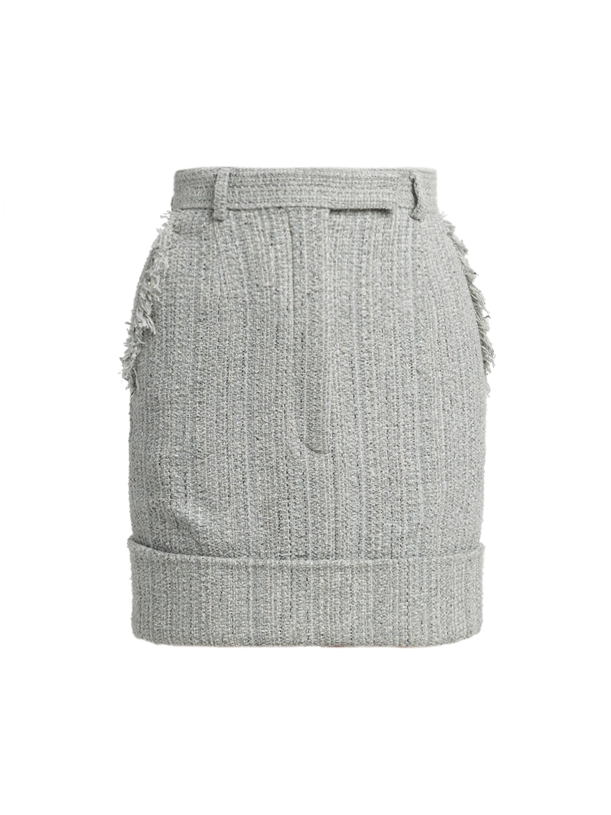 Thom Browne Women's Tweed Pencil Miniskirt - Medium Grey