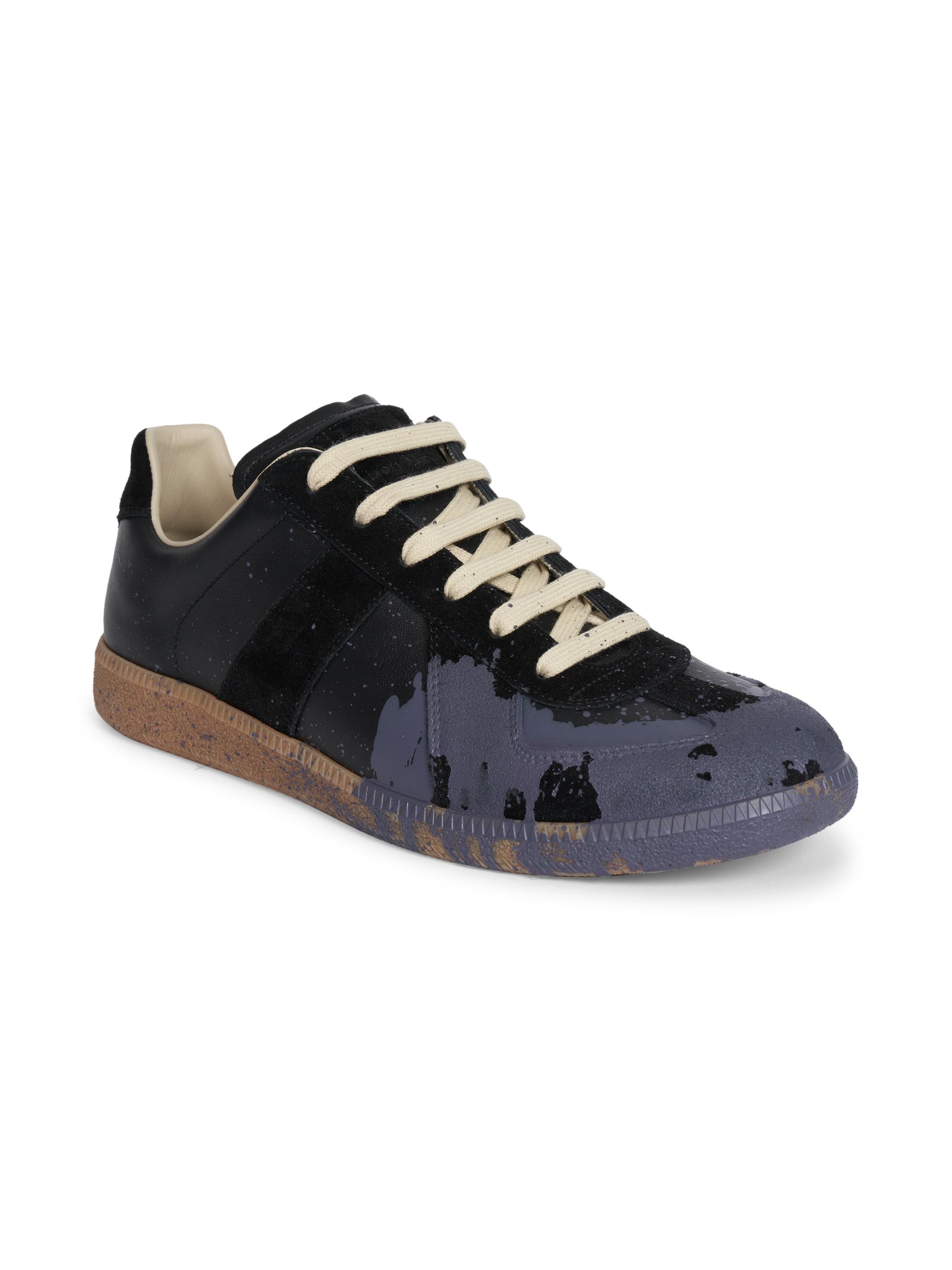 Maison Margiela Replica Paint Splatter Leather & Suede Low-Top