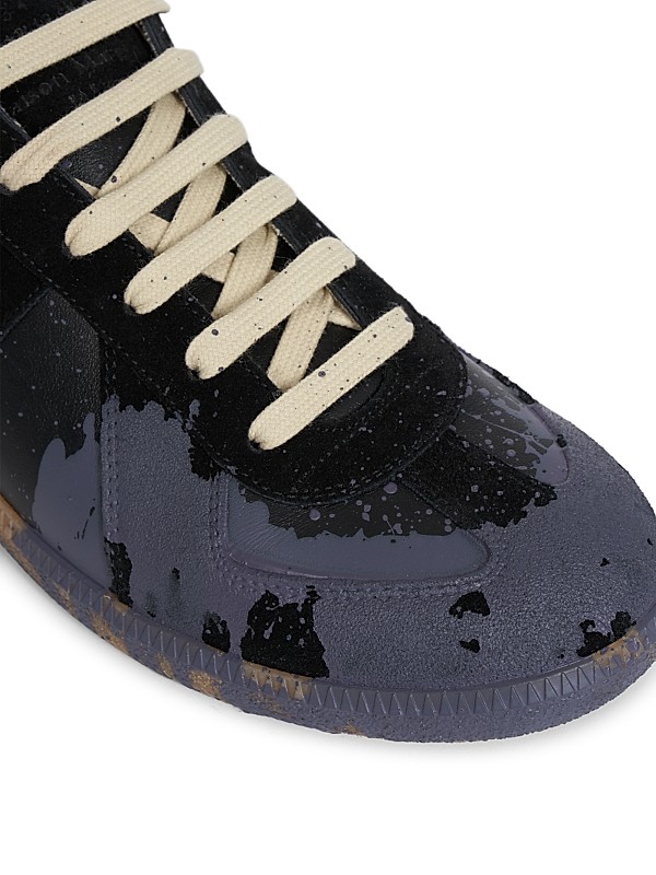 Shop Maison Margiela Replica Paint Splatter Leather & Suede Shop Maison Margiela Replica Paint Splatter Leather & Suede