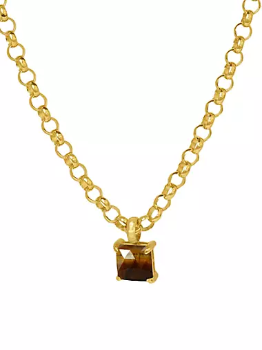 Nomad 22K-Gold-Plated & Tiger's Eye Pendant Necklace