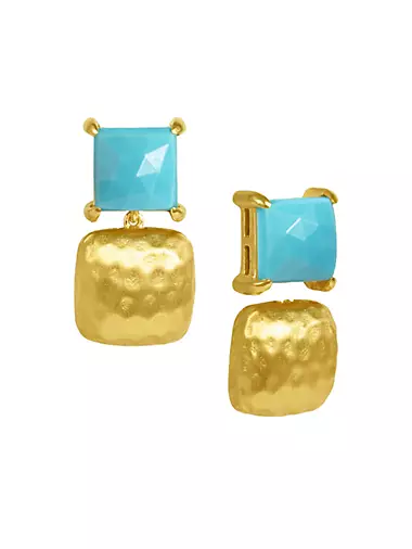 Nomad 22K-Gold-Plated & Sleeping Beauty Turquoise Drop Earrings