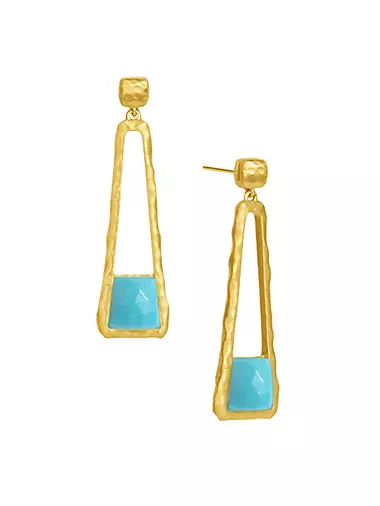 Nomad 22K-Gold-Plated & Sleeping Beauty Turquoise Mini Drop Earrings