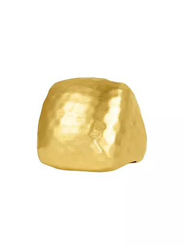 Nomad Brushed 22K Gold-Plated Square Ring
