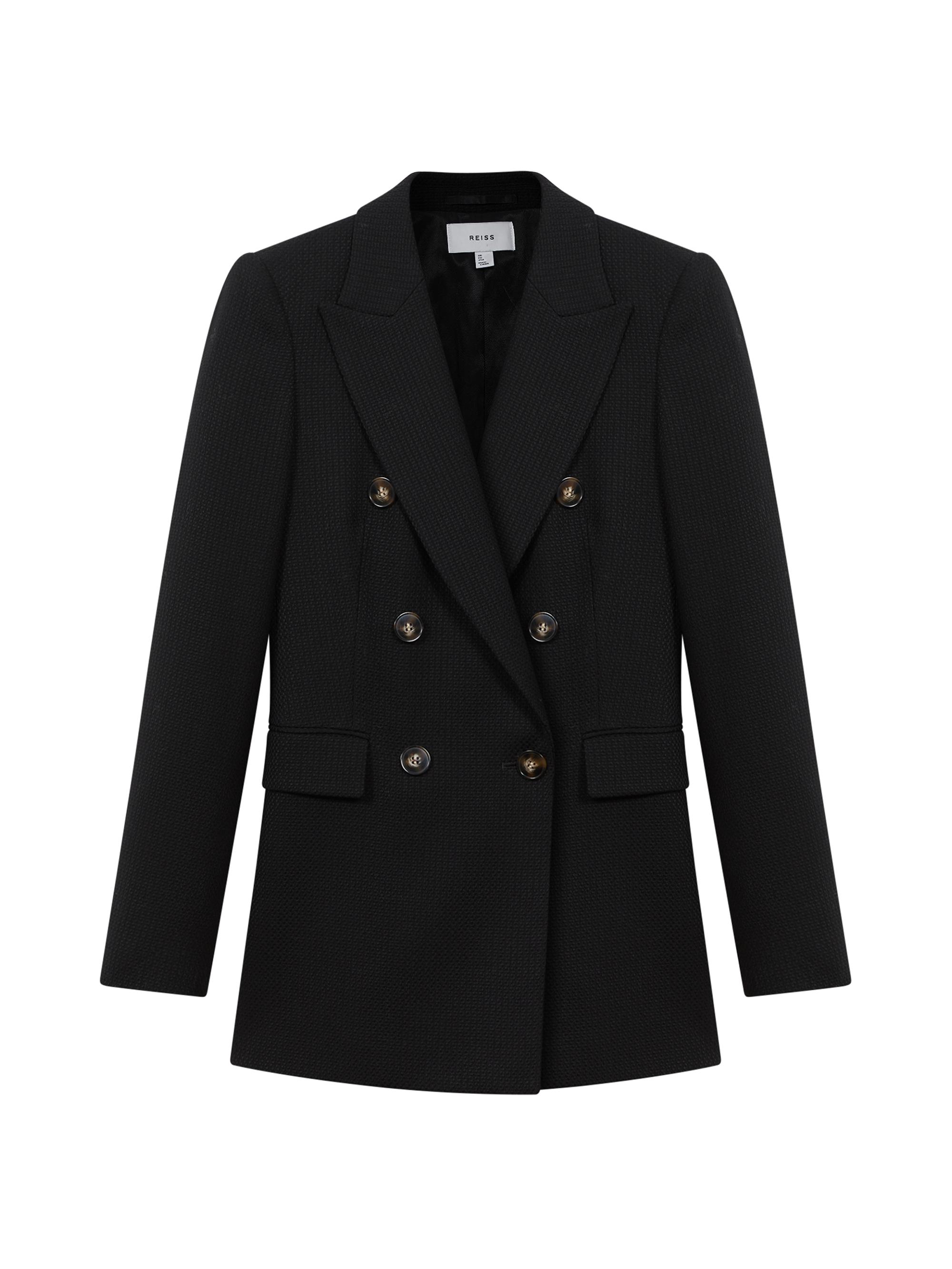 Reiss Women's Lana Woven Wool-Blend Blazer - Black