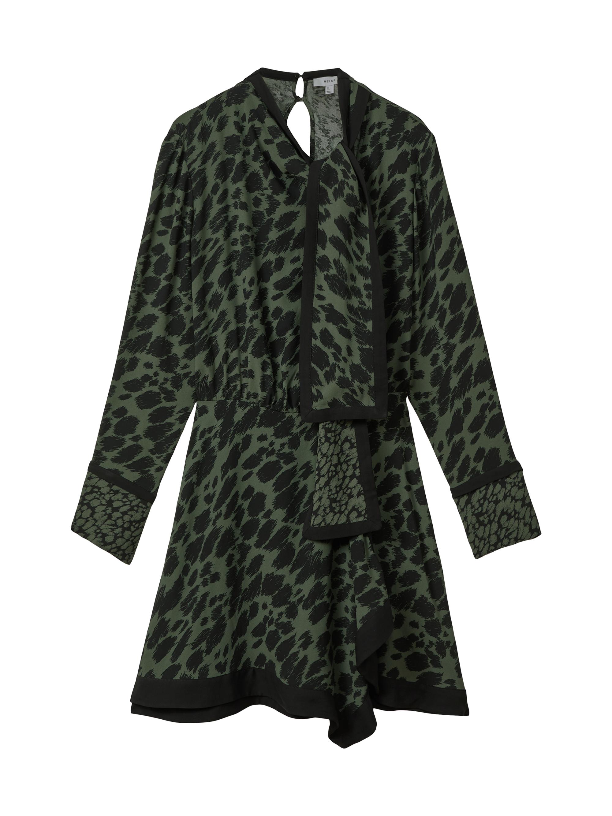 Reiss Women's Katie Printed Tie-Neck Minidress