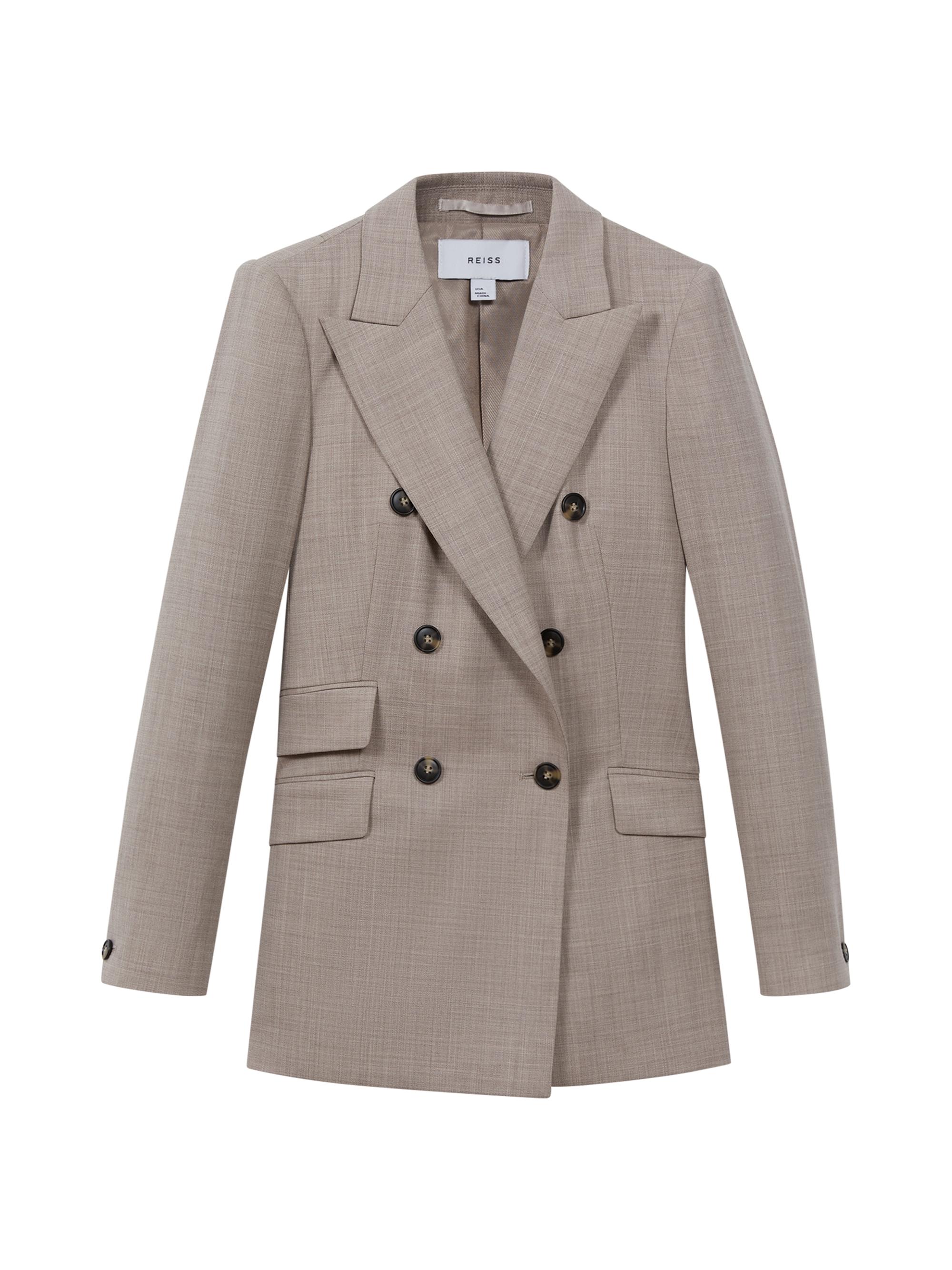 Reiss Women's Hazel Wool Double-Breasted Blazer - Oatmeal