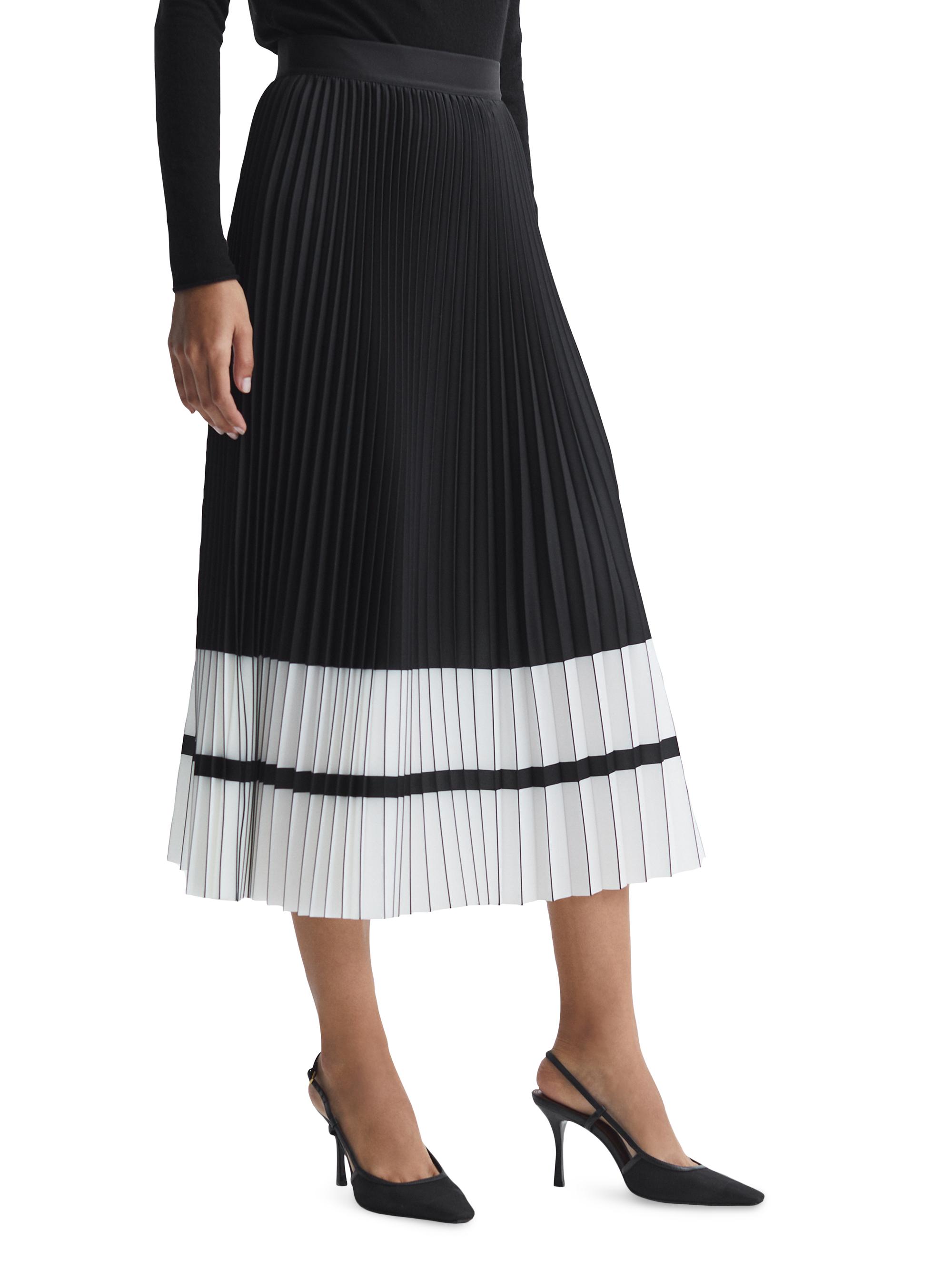 strapless open back dress Clémence black velvet-panel pleated midi dress main image 1