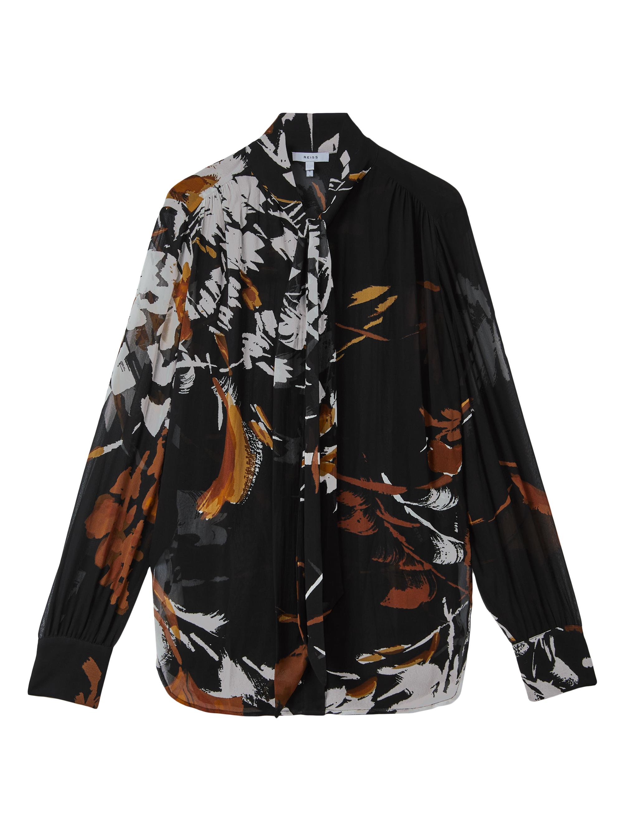 Reiss Women's Tora Tie-Neck Blouse - Black