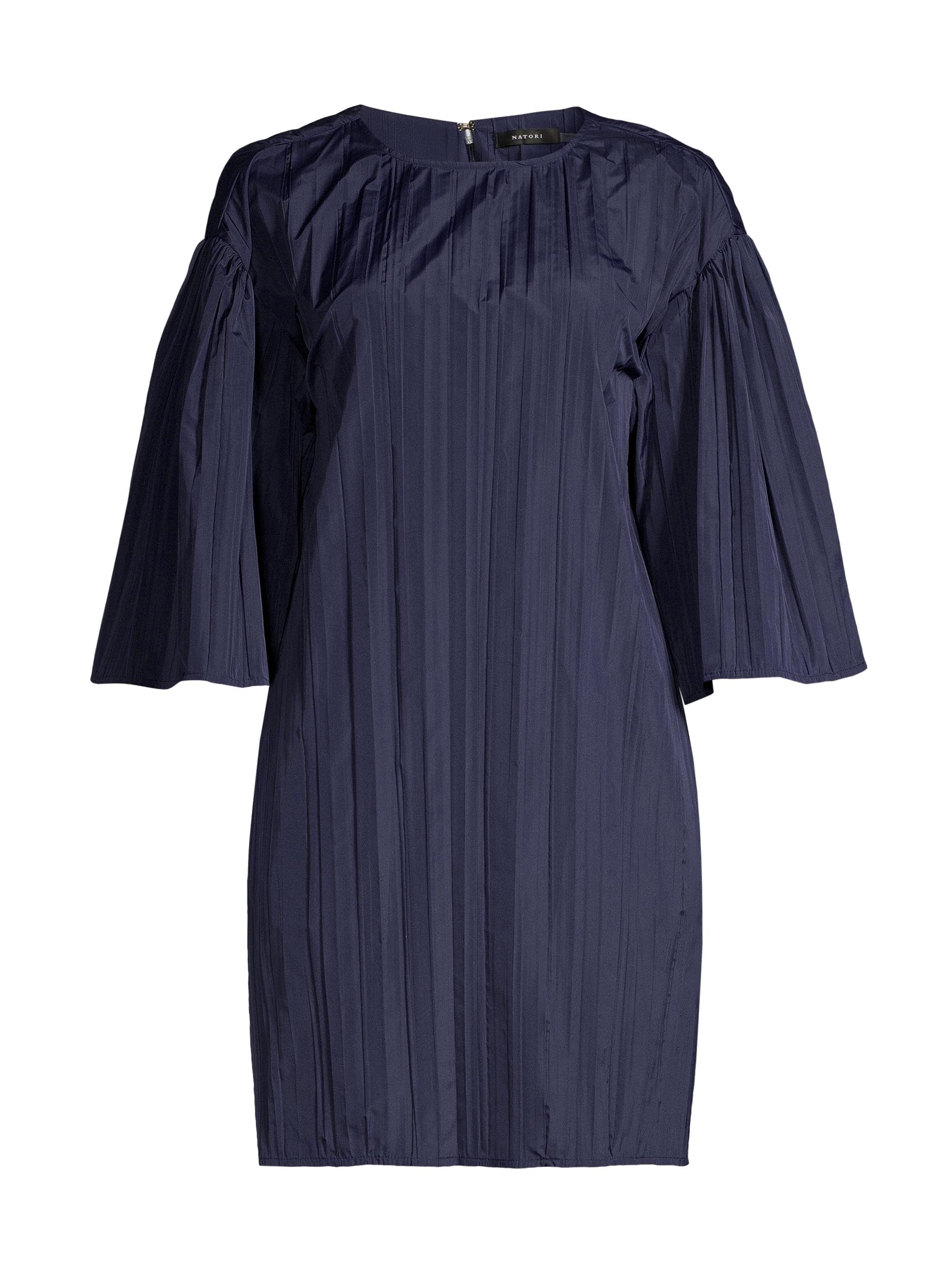 Natori Women's Pleated Taffeta Shift Minidress - Midnight