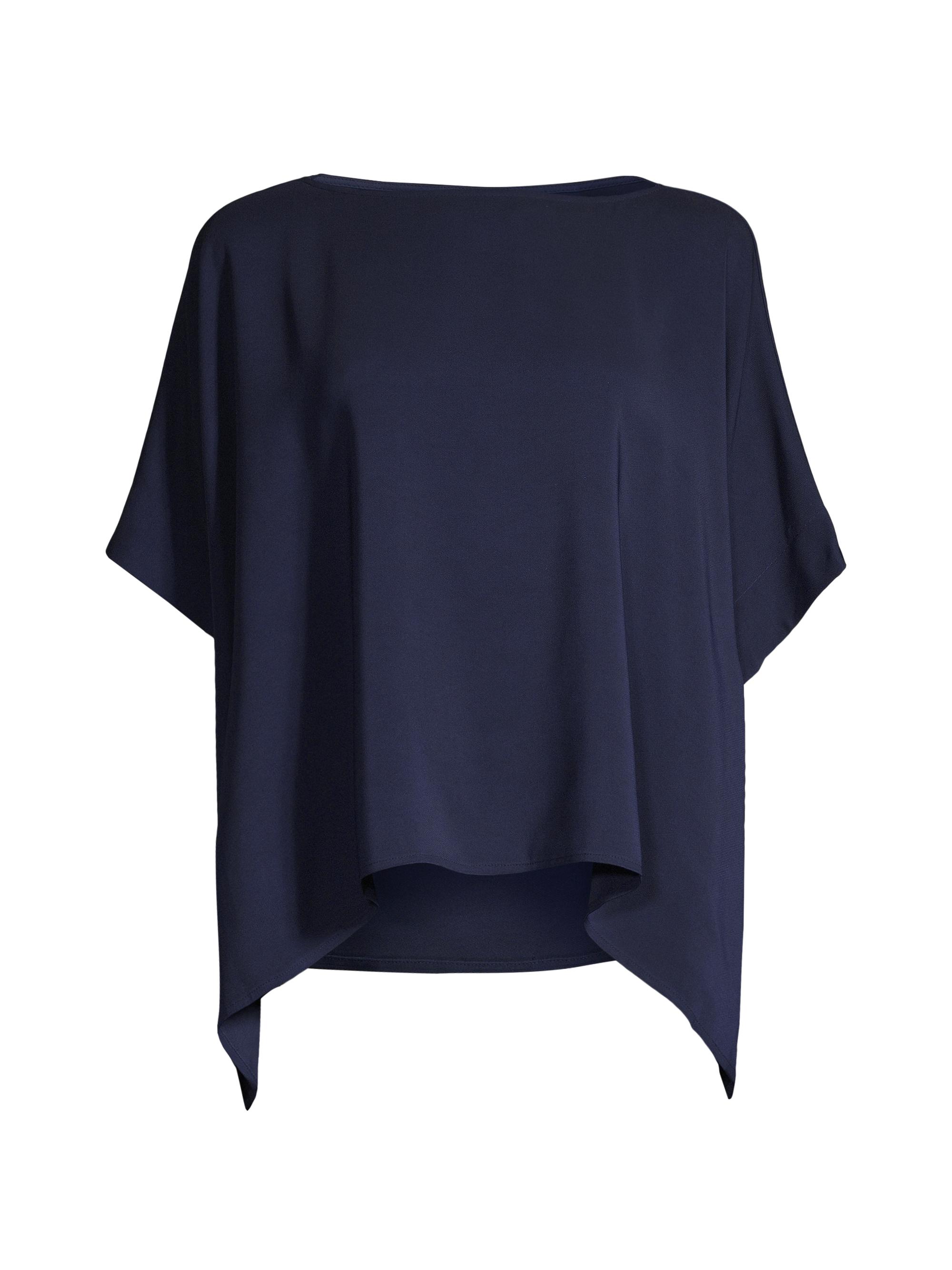 Natori Women's Stretch Crepe Handkerchief Blouse - Midnight