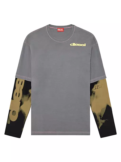 Diesel - Wesher Layered Cotton Long-Sleeve T-Shirt