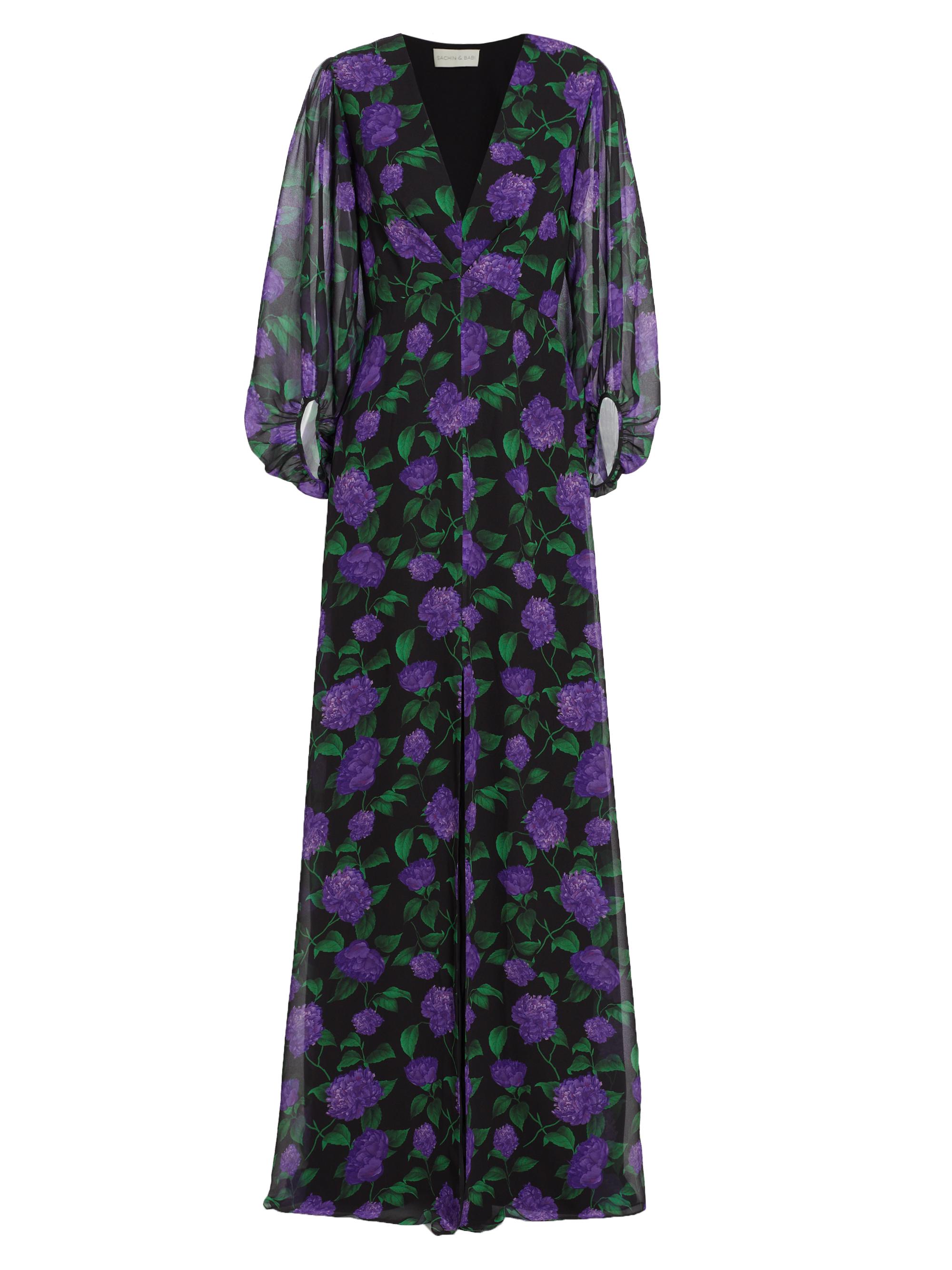 Sachin & Babi Women's Jenny Floral Chiffon Gown - Violet Garden